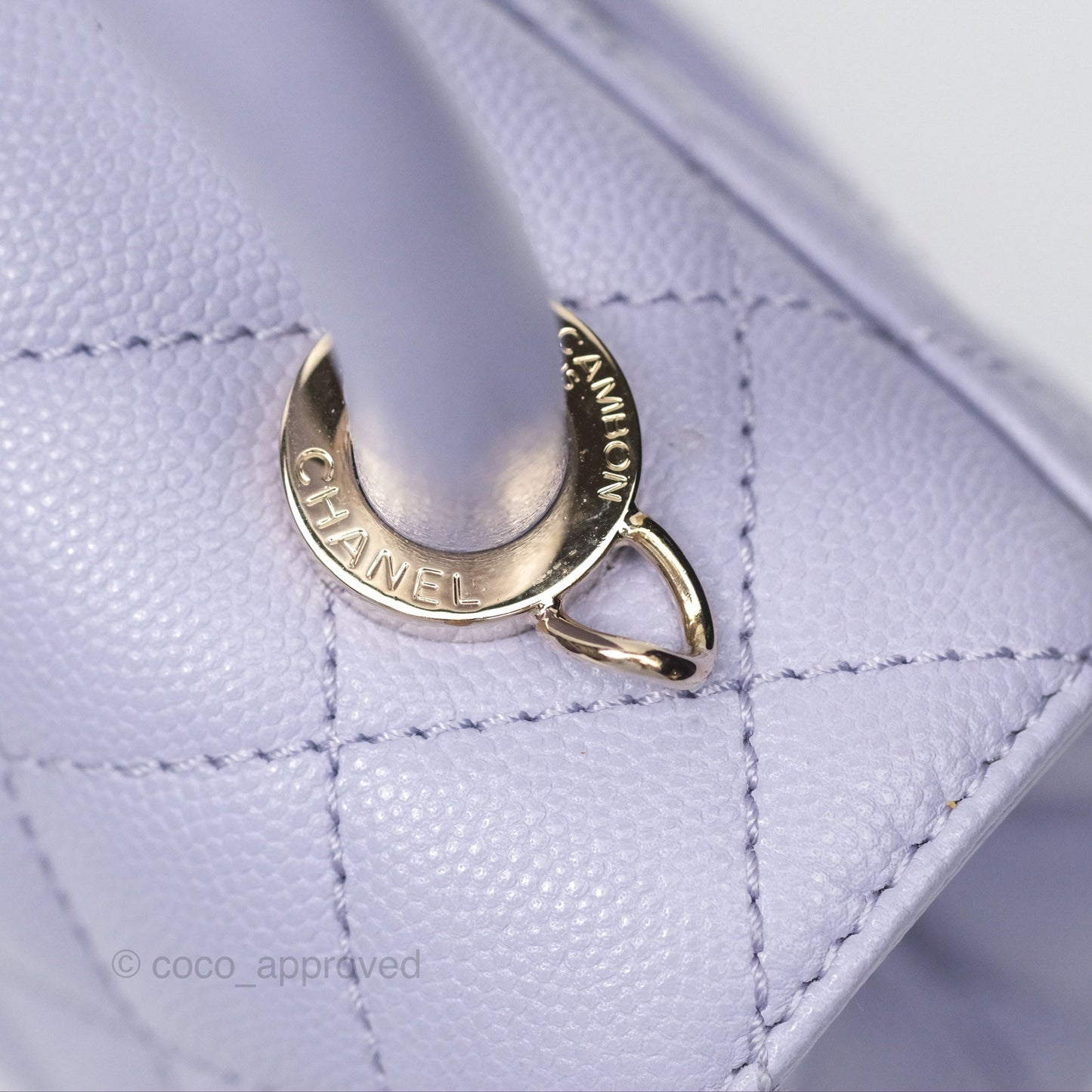 Chanel Mini Coco Handle Lilac Caviar Gold Hardware