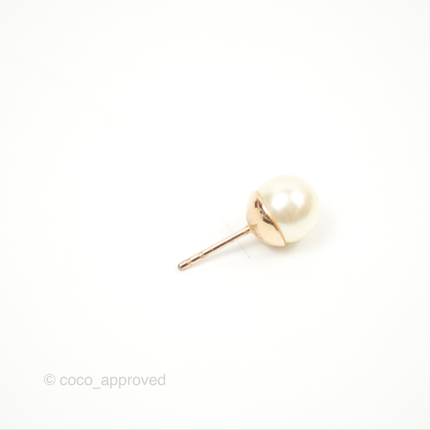 Christian Dior Tribales Pearl Earrings Gold Tone