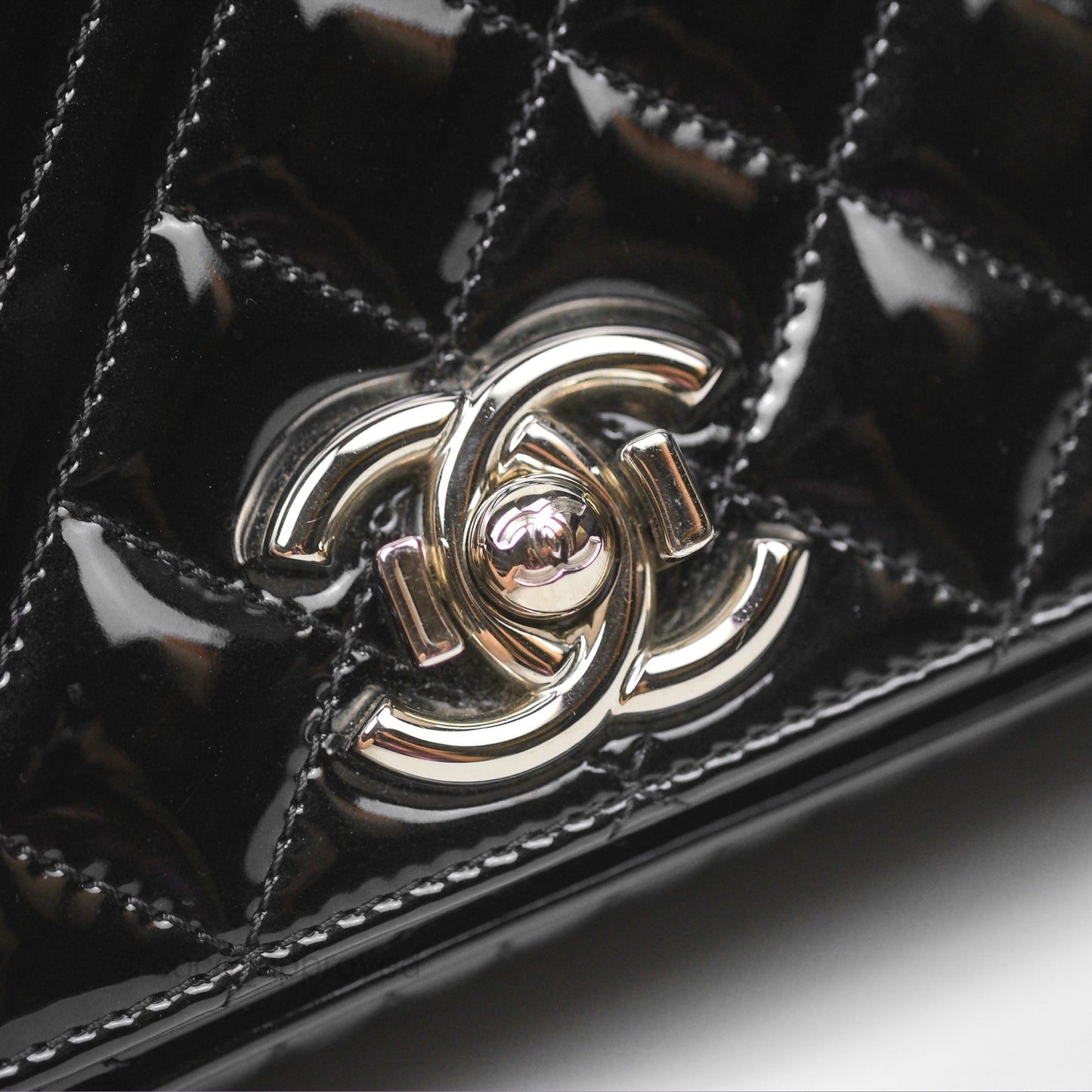 Chanel Small Flap Coco Boy Black Patent Silver Hardware