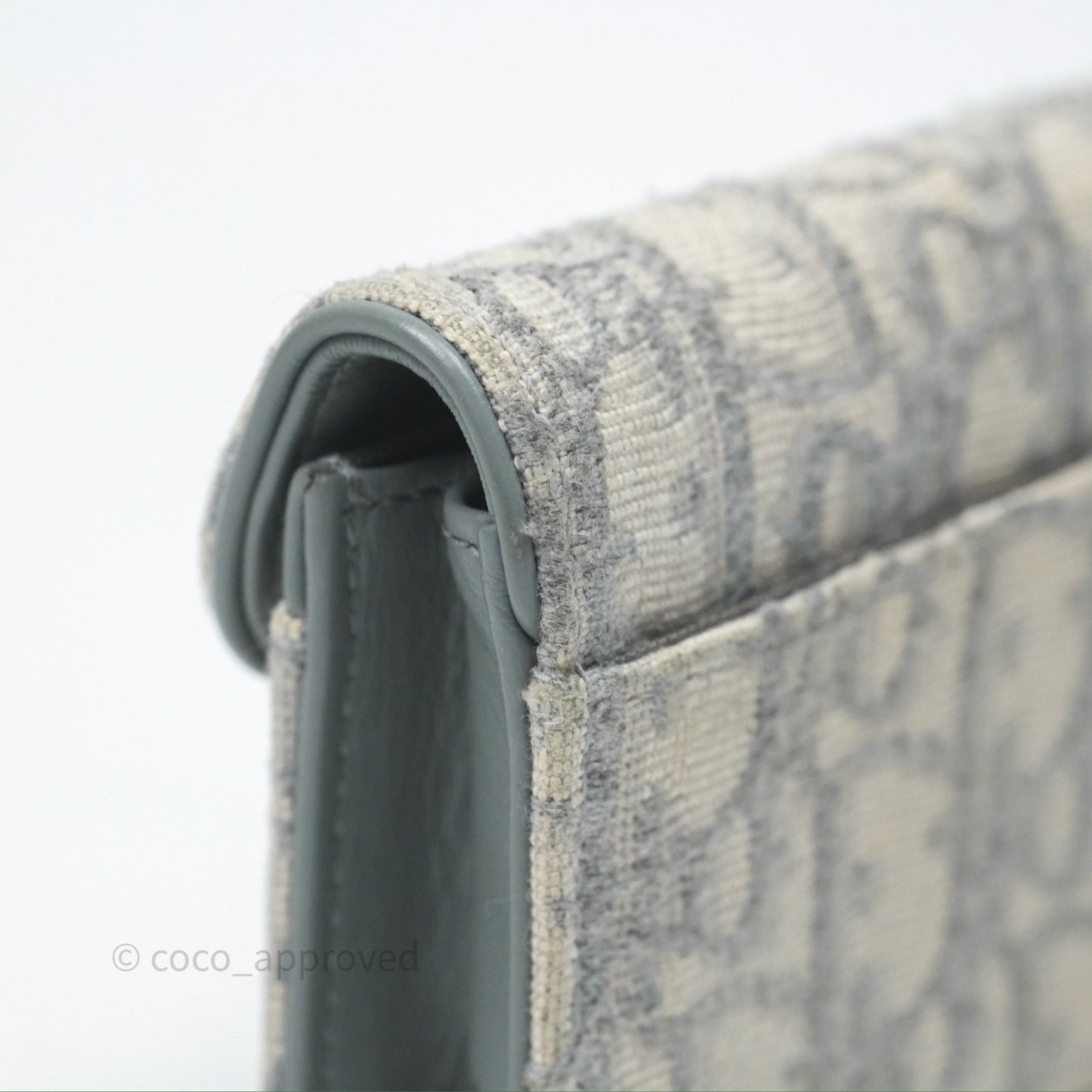 Christian Dior Saddle Bloom Card Holder Gray Dior Oblique Jacquard