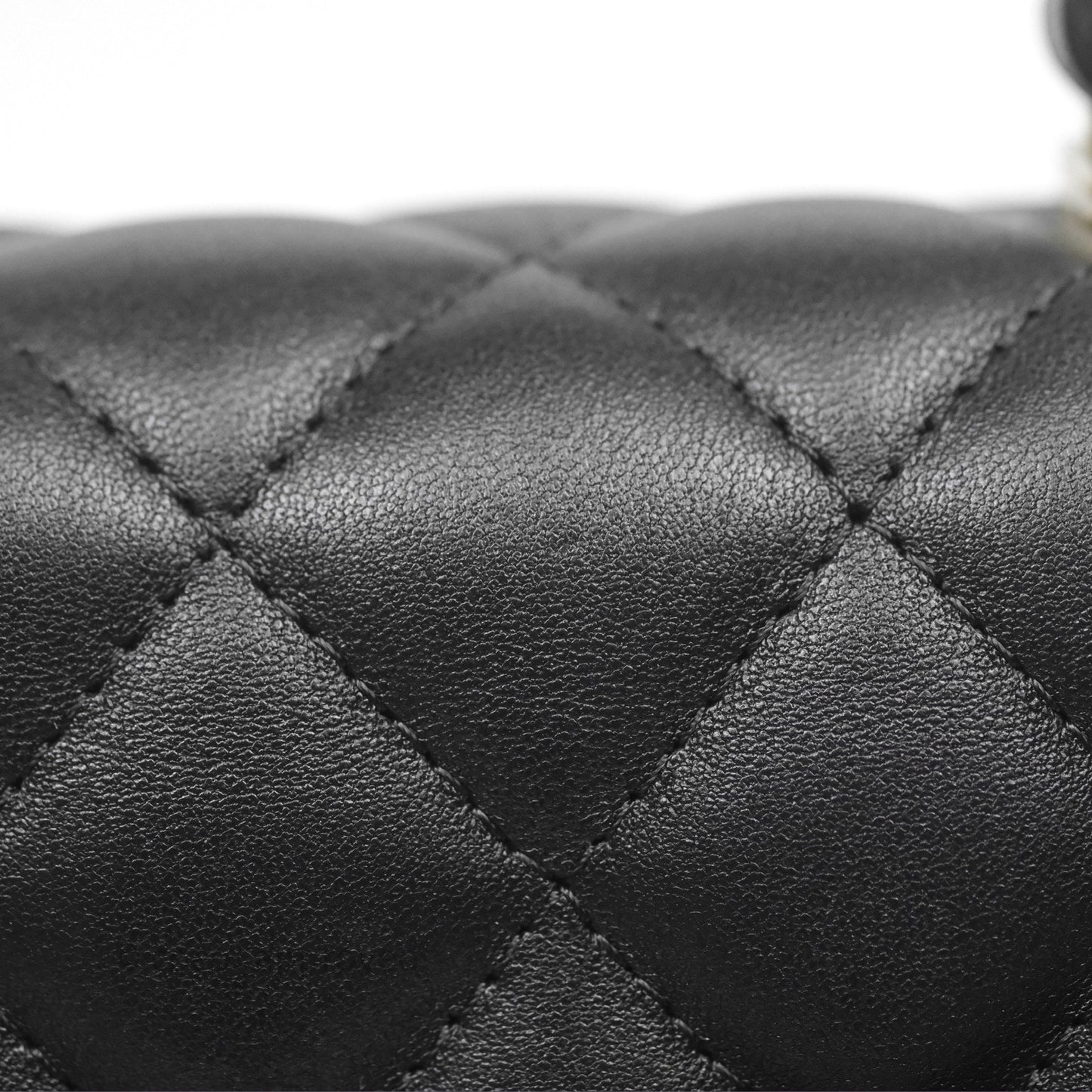 Chanel Top Handle Mini Rectangular Flap Black Lambskin Gold Hardware