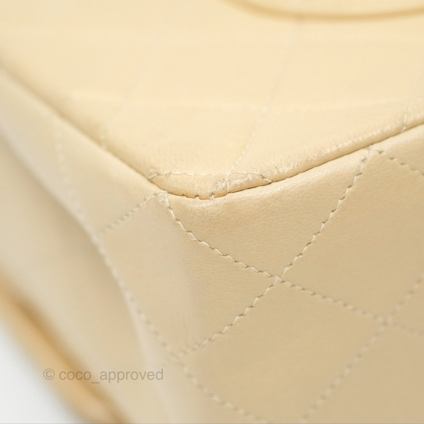 Chanel Vintage Medium Classic Flap Beige Lambskin 24K Gold Hardware
