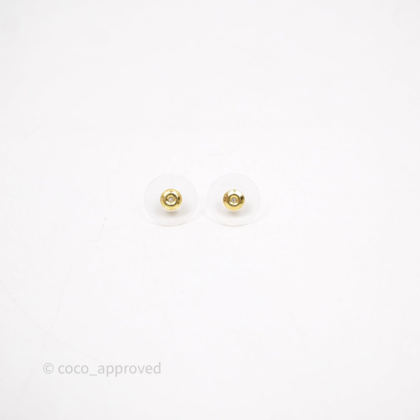 Chanel CC Drop Pearl Crystal Earrings Gold Tone 21P
