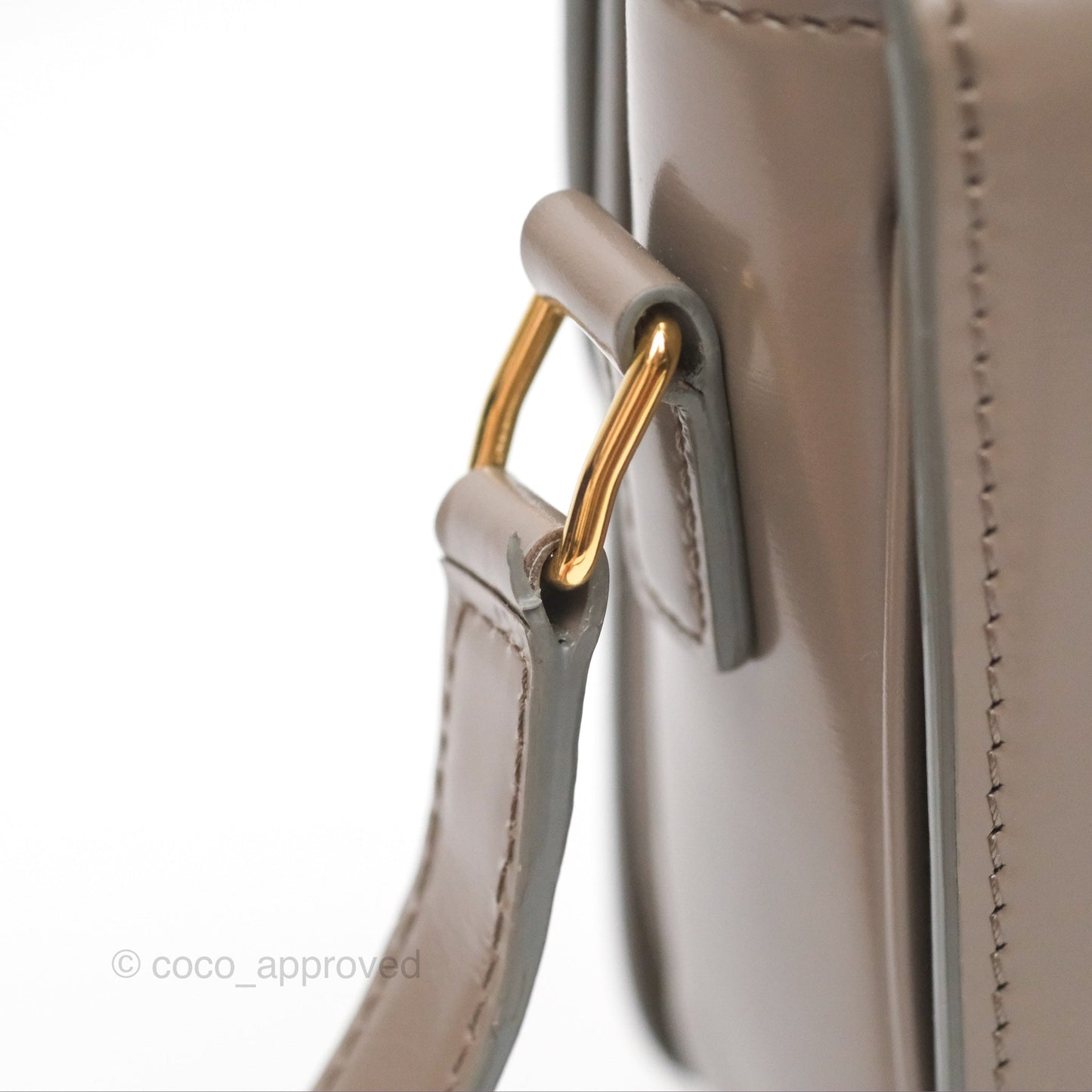 Celine Teen Triomphe Shiny Calfskin Pebble Gold Hardware