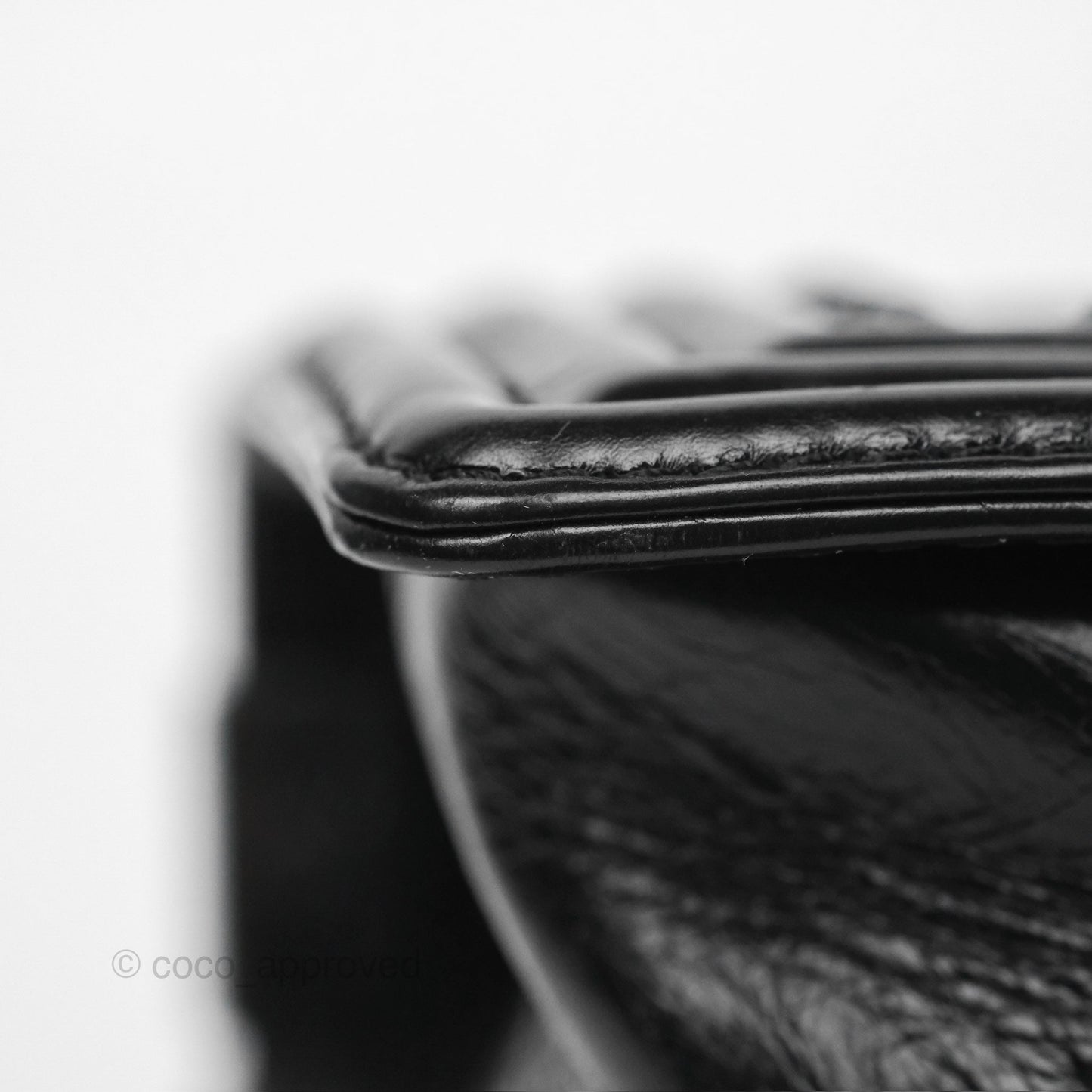 Chanel Small Chain Around Boy Quilted Black Aged Calfskin Ruthenium Hardware