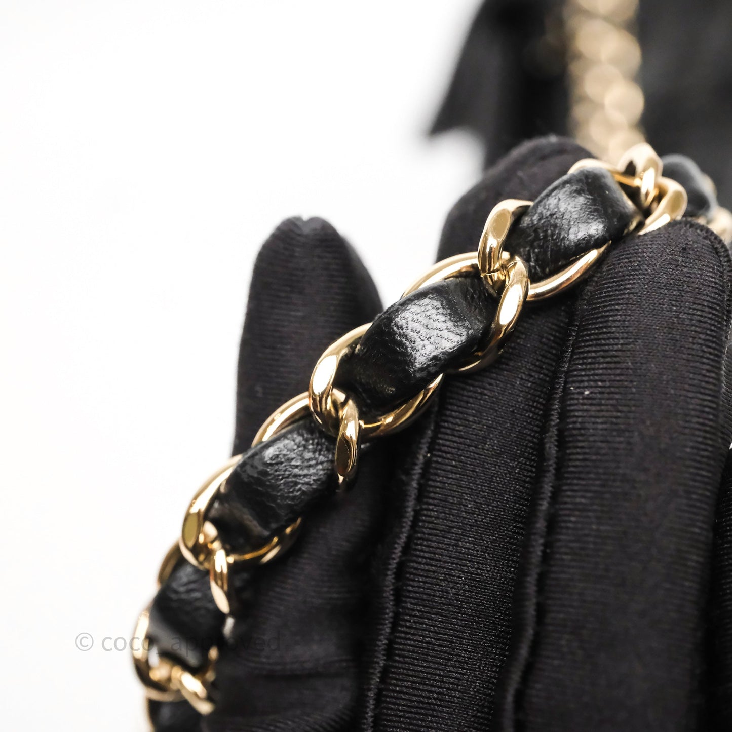 Chanel Mini Square Quilted Black Lambskin Gold Hardware