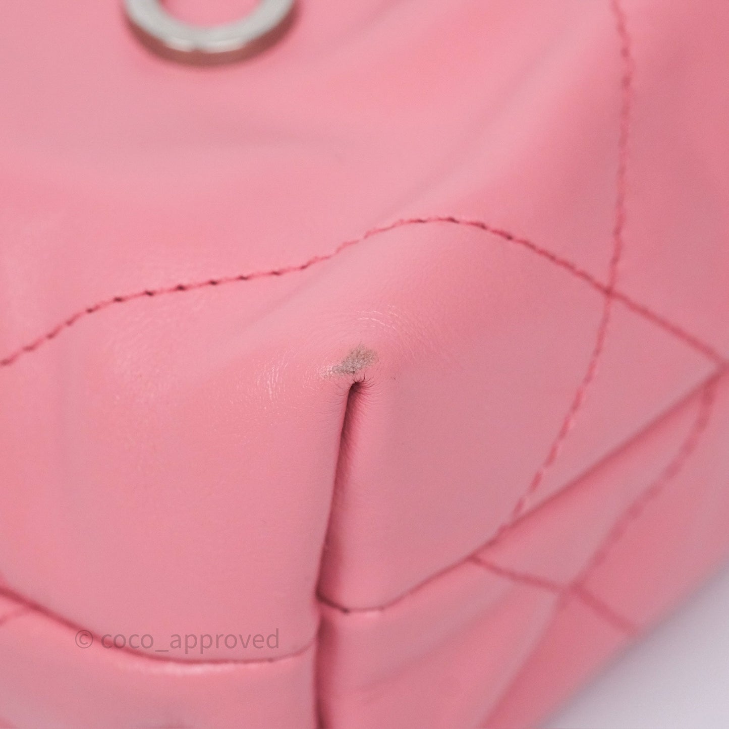 Chanel 22 Mini Bag Pink Shiny Crumpled Calfskin Matte Silver Hardware
