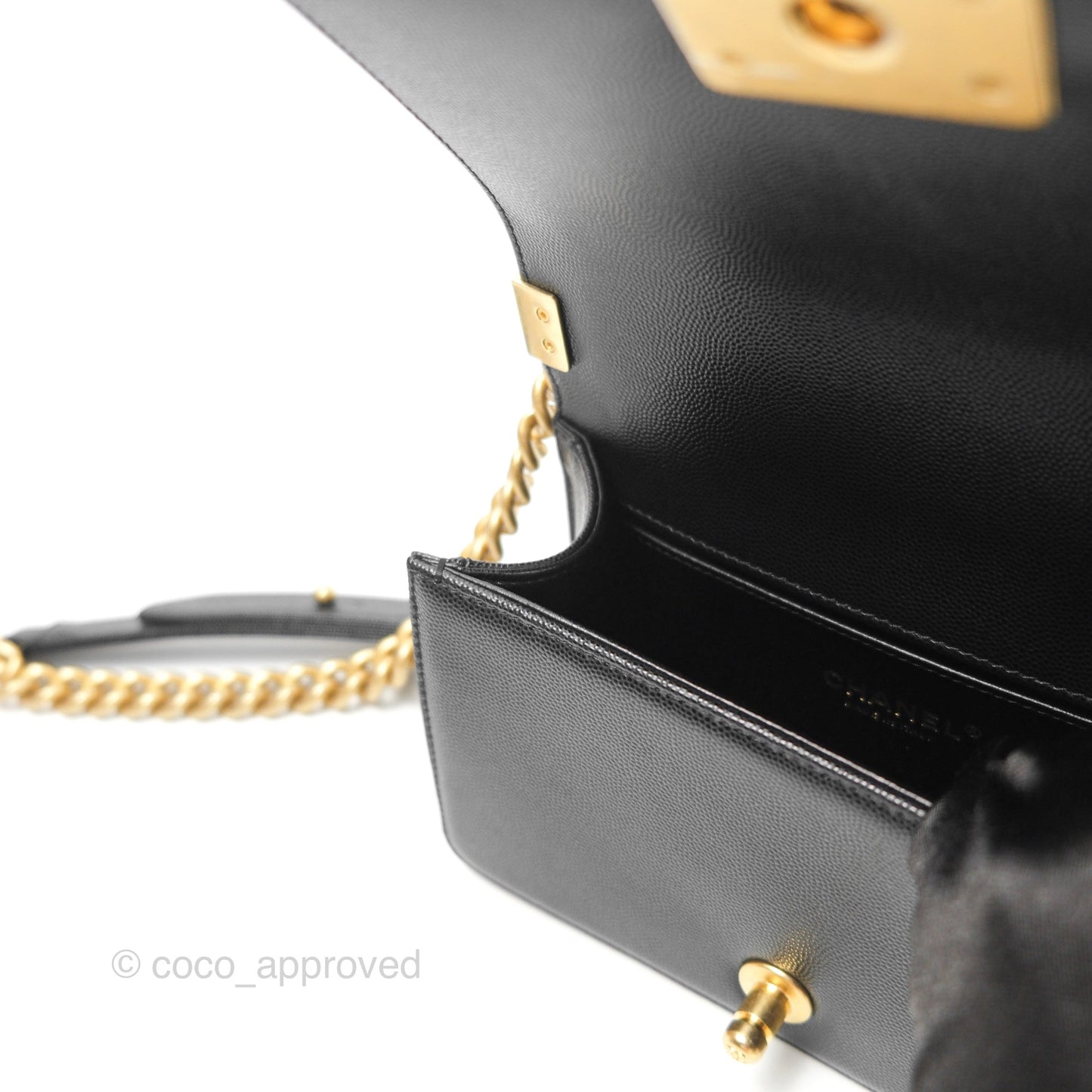 Chanel Small Boy Black Caviar Gold Hardware