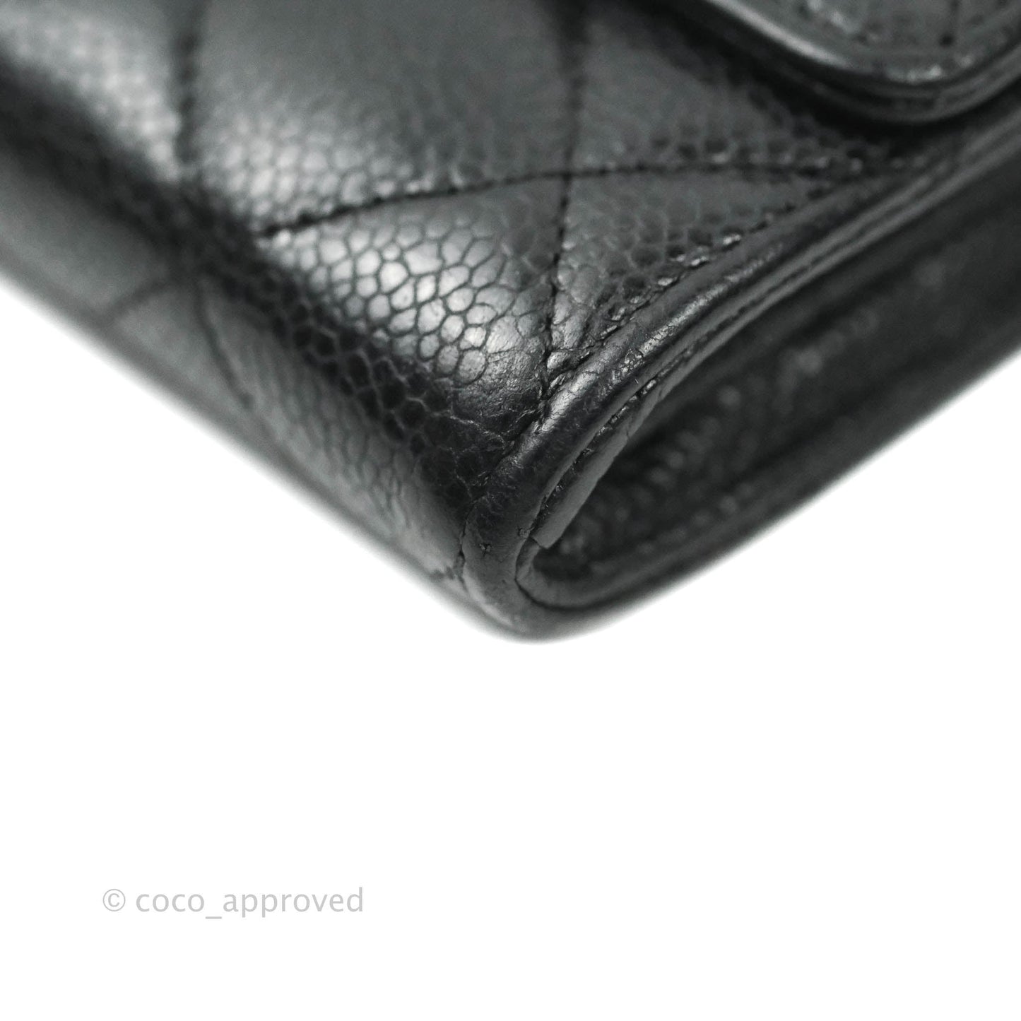 Chanel Quilted Long Wallet Black Caviar Gold Hardware