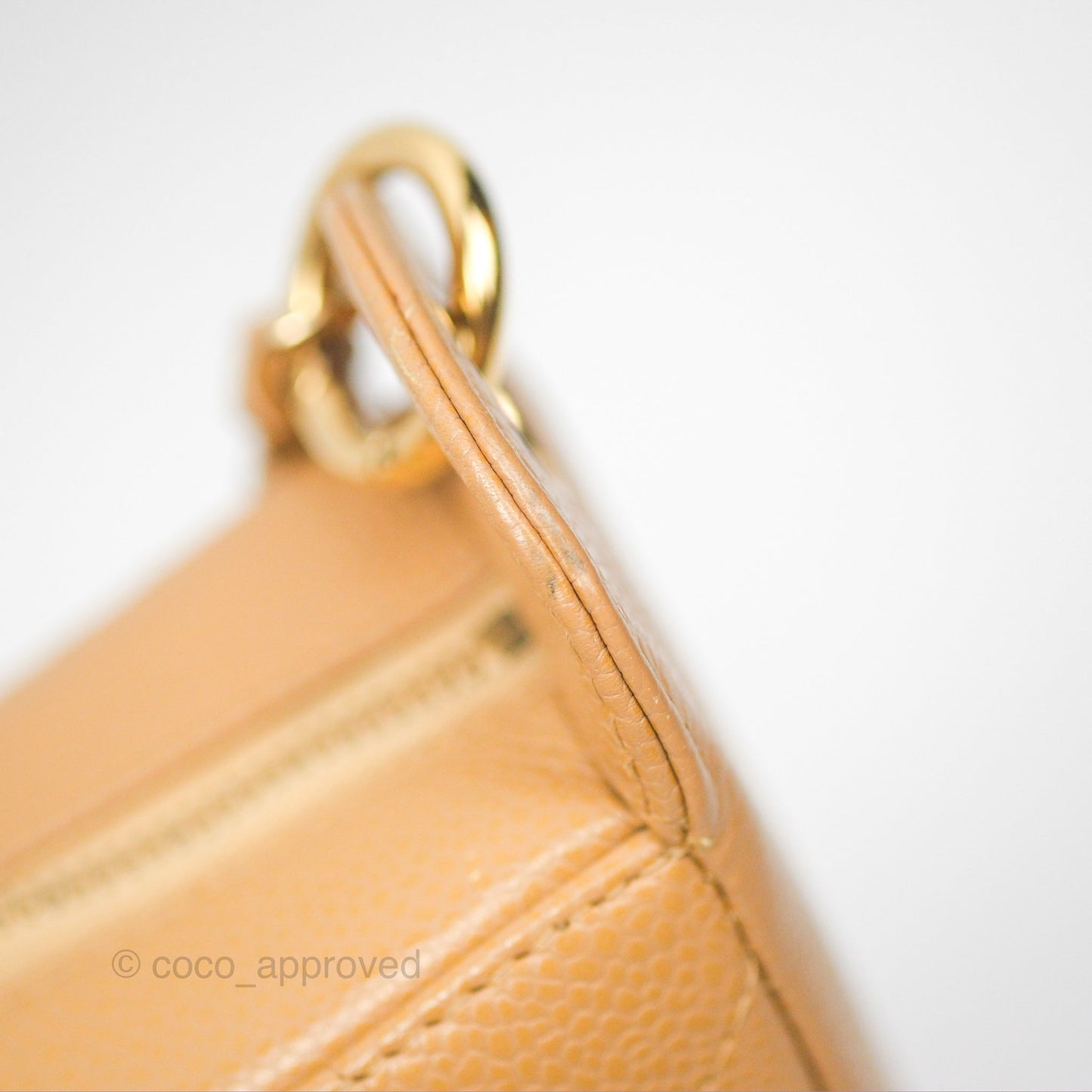Chanel Vintage CC Quilted Hobo Shoulder Bag Beige Caviar Gold Hardware