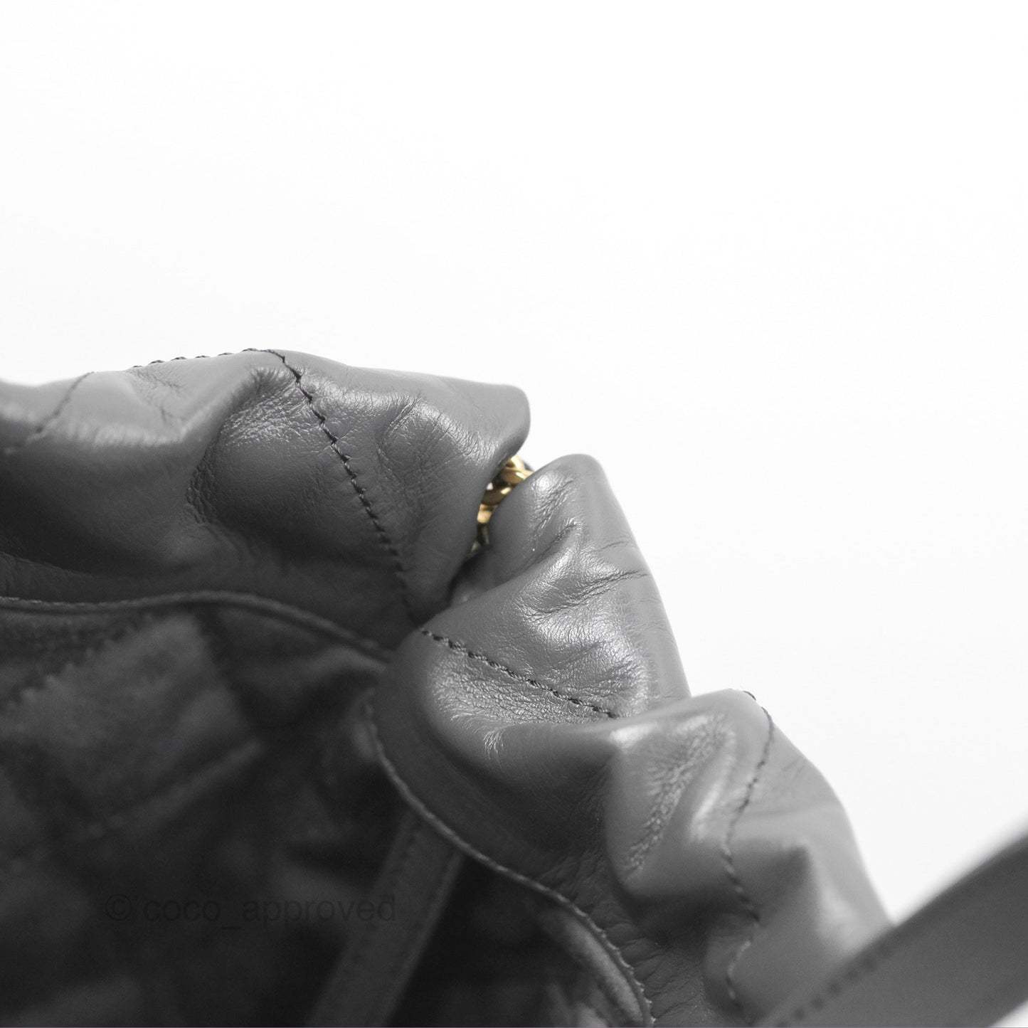 Chanel 22 Small Quilted Backpack Dark Grey Shiny Calfskin
