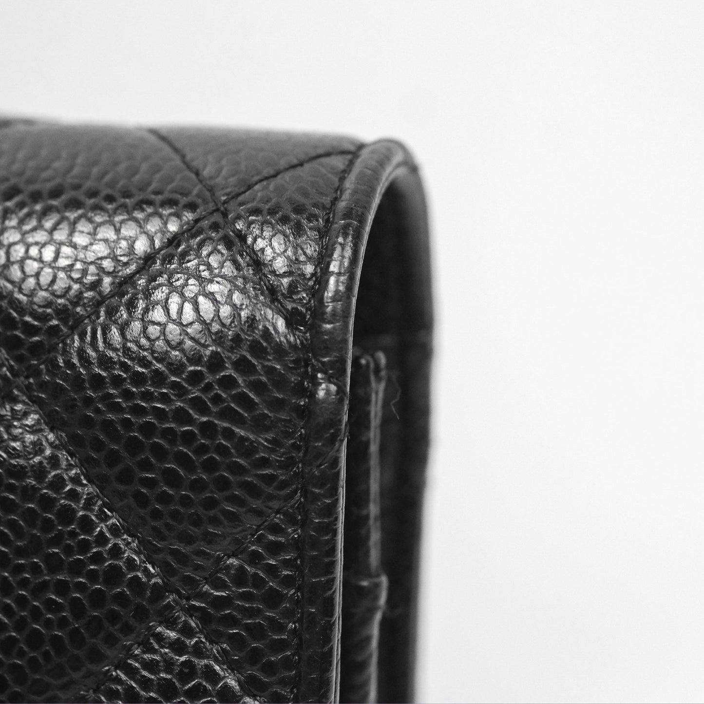 Chanel Classic Quilted Wallet On Chain WOC Black Caviar Gold Hardware