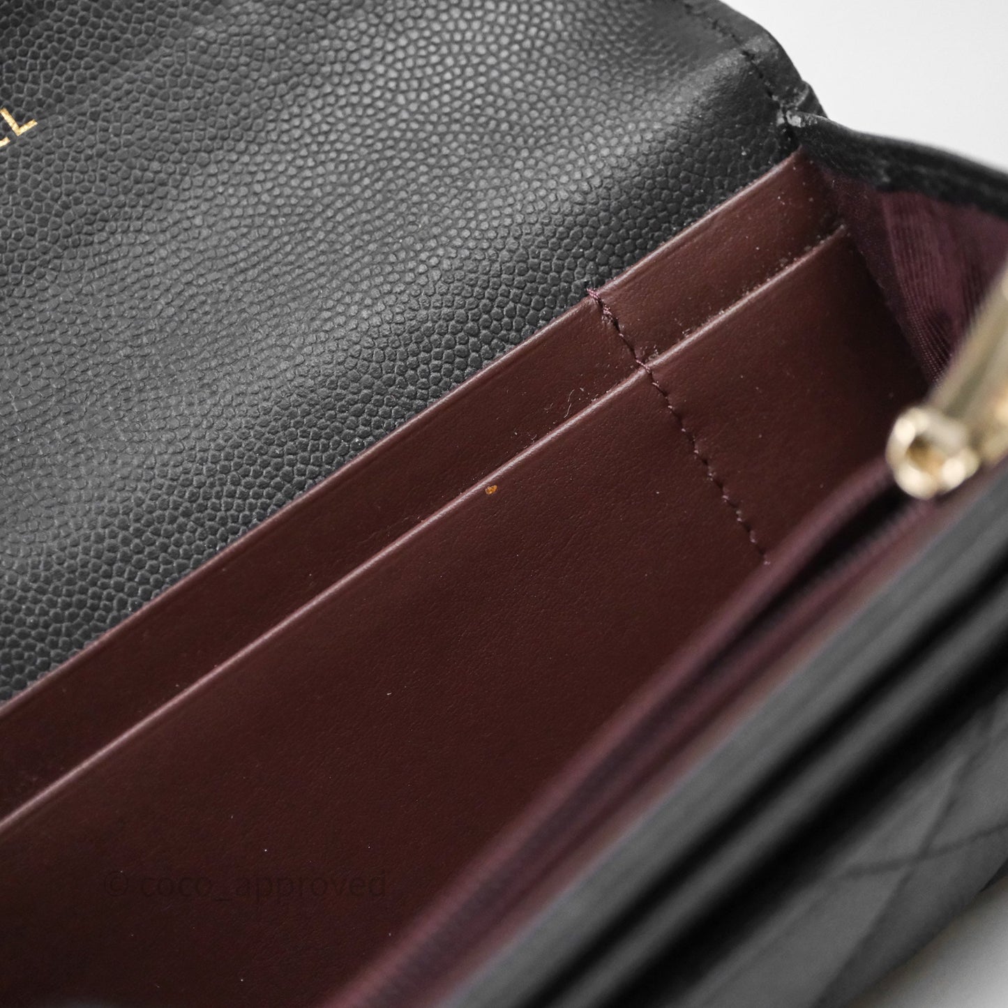 Chanel Classic Quilted Flap Long Wallet Black Caviar Gold Hardware