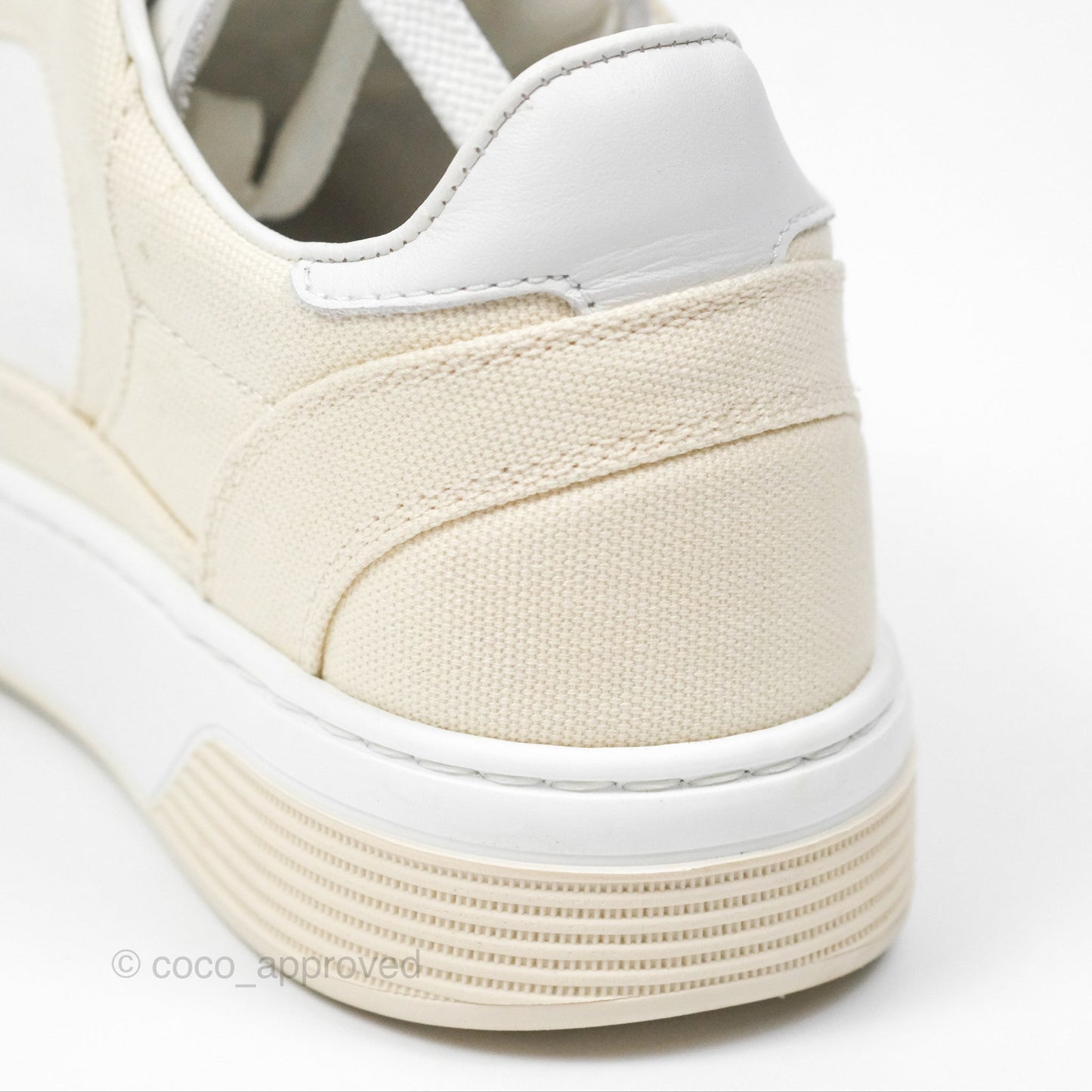 Chanel Ivory Beige White Sneakers Size 37.5