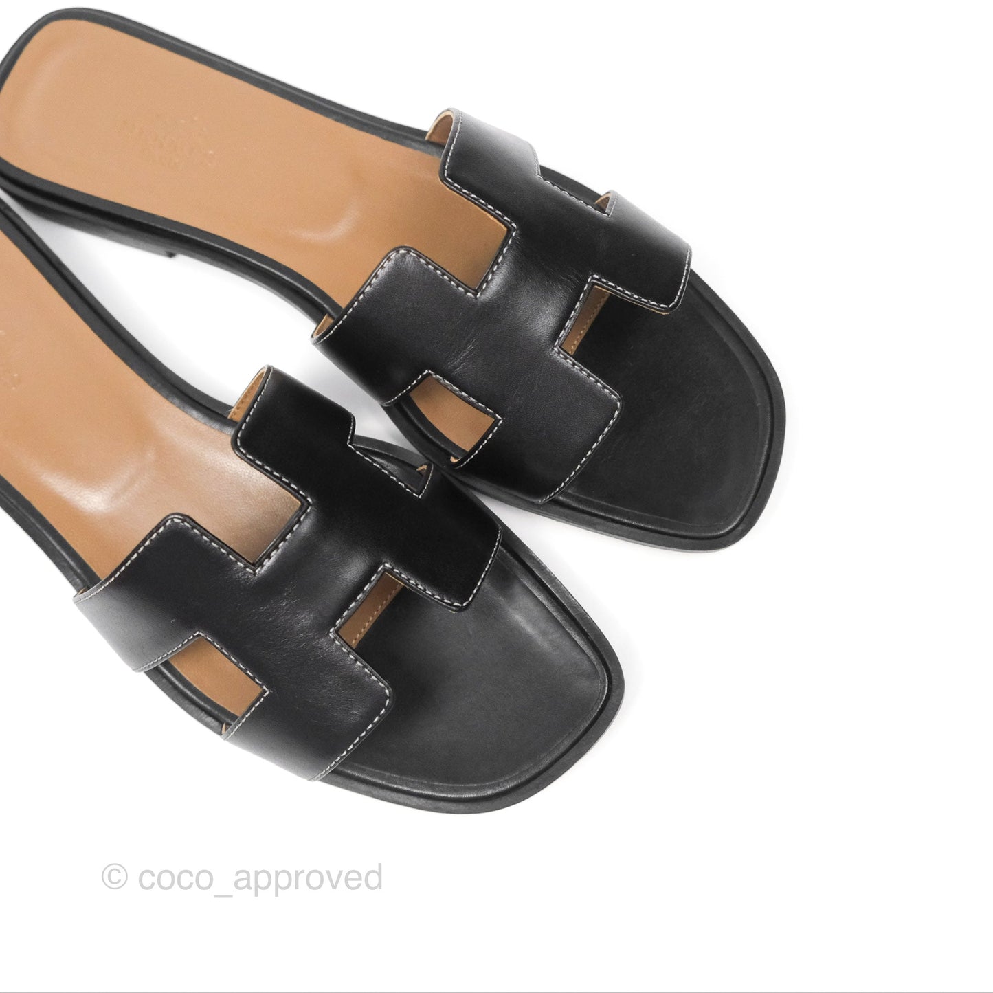 Hermès Oran Sandals in Black Size 39