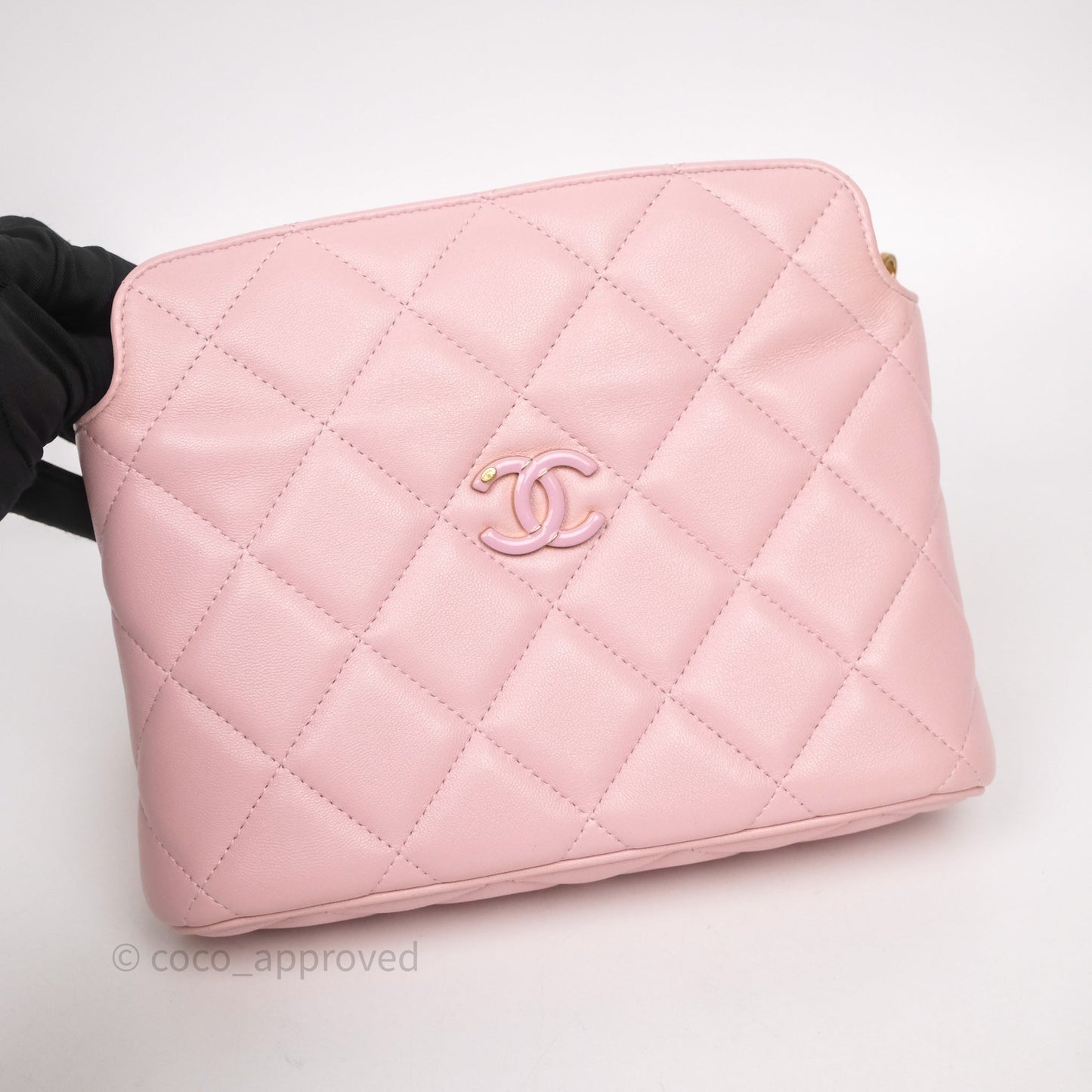 Chanel Quilted Hobo With CC Adjustable Chain Pink Lambskin Aged Gold Hardware