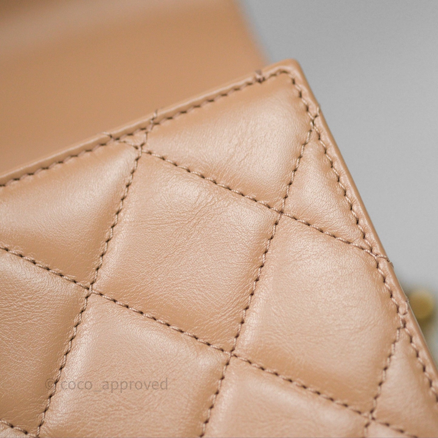 Chanel Quilted Mini Perfect Fit Adjustable Beige Calfskin Gold Hardware