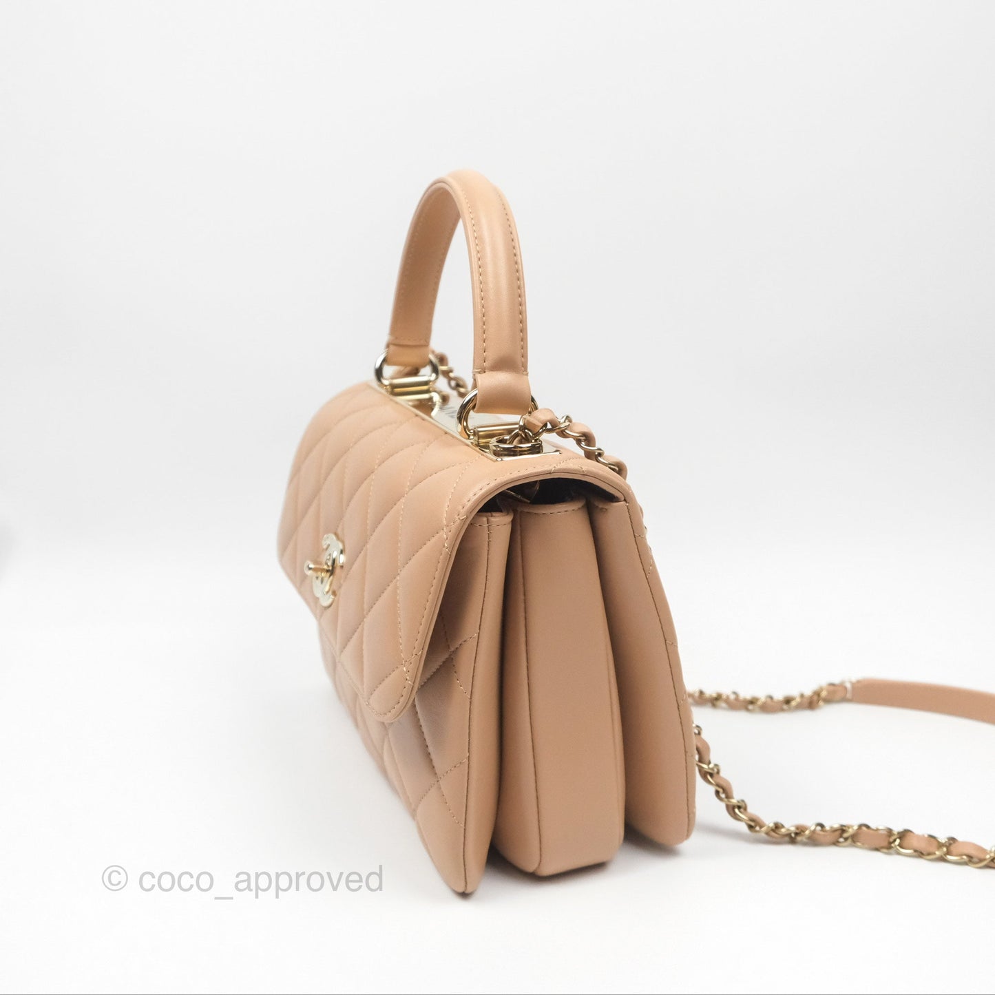 Chanel Trendy CC Small Beige Lambskin Gold Hardware 22S