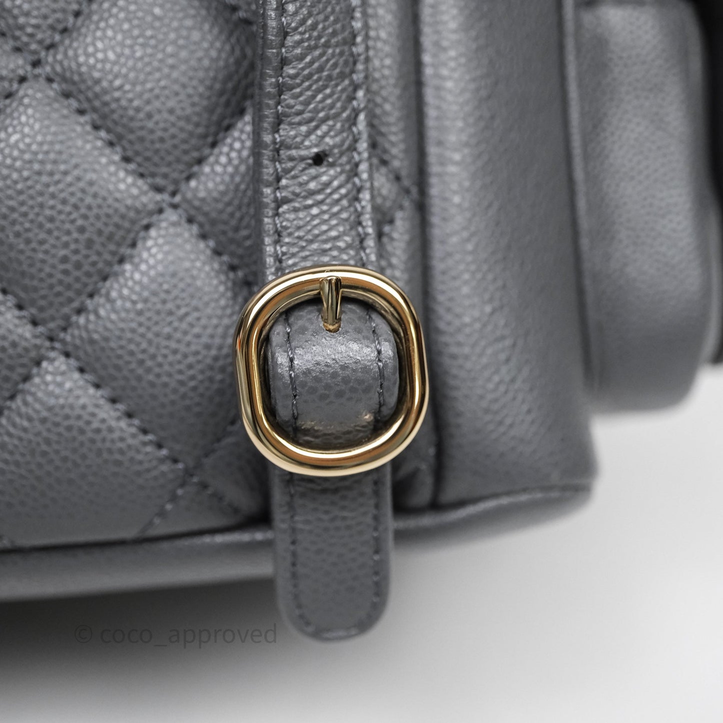 Chanel Small Duma Backpack Dark Grey Caviar Gold Hardware 23K