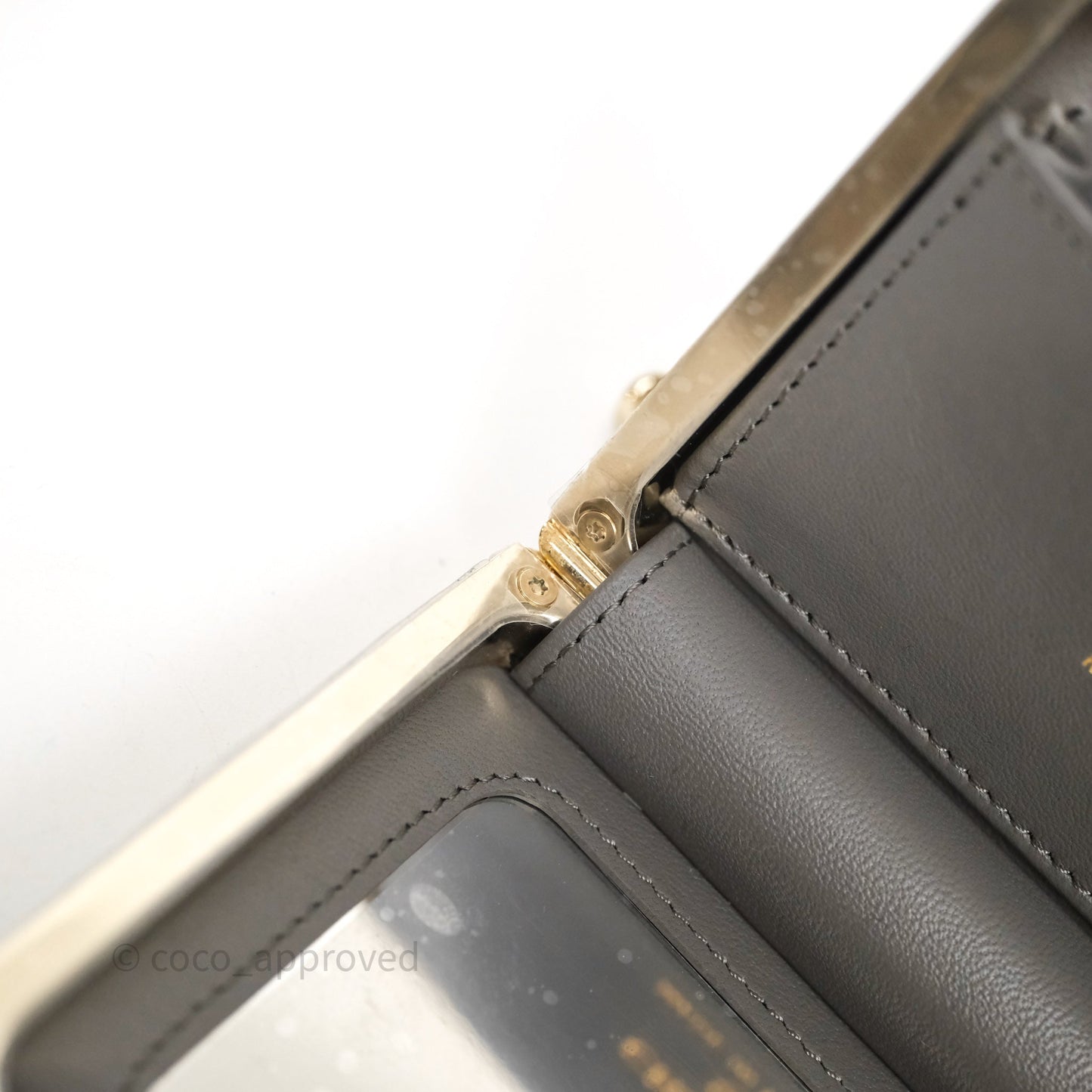 Chanel Grey Boy Mini Clutch Lambskin Gold Hardware