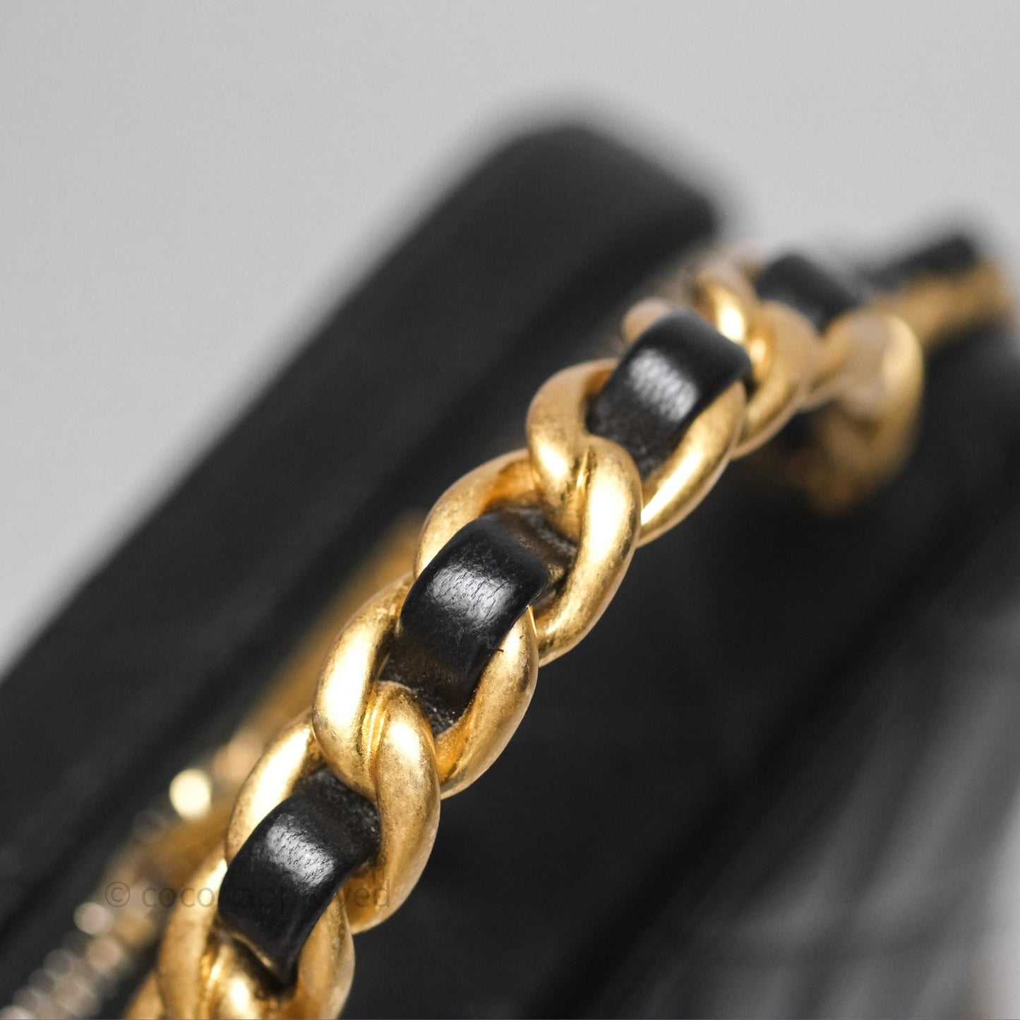 Chanel Top Handle Vanity Case Black Lambskin Aged Gold Hardware 22A