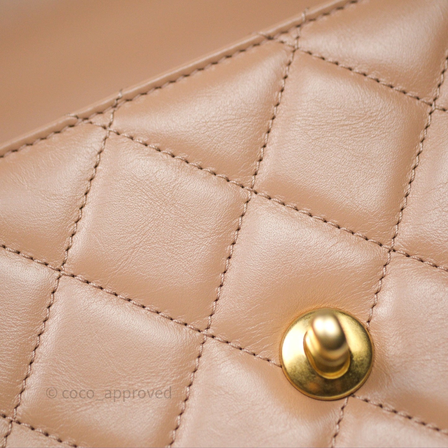 Chanel Quilted Mini Perfect Fit Adjustable Beige Calfskin Gold Hardware