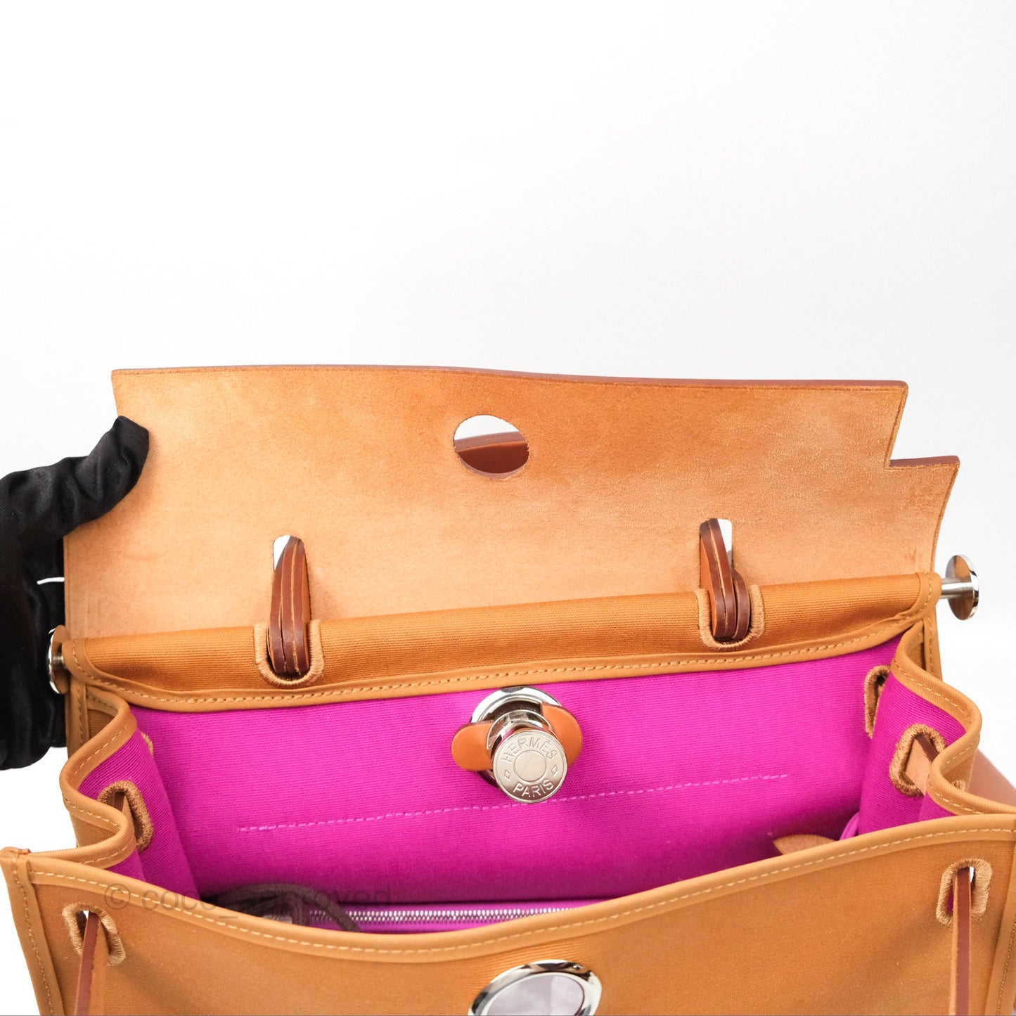 Hermès Herbag Zip 31 Dune Magnolia Fauve Canvas Palladium Hardware