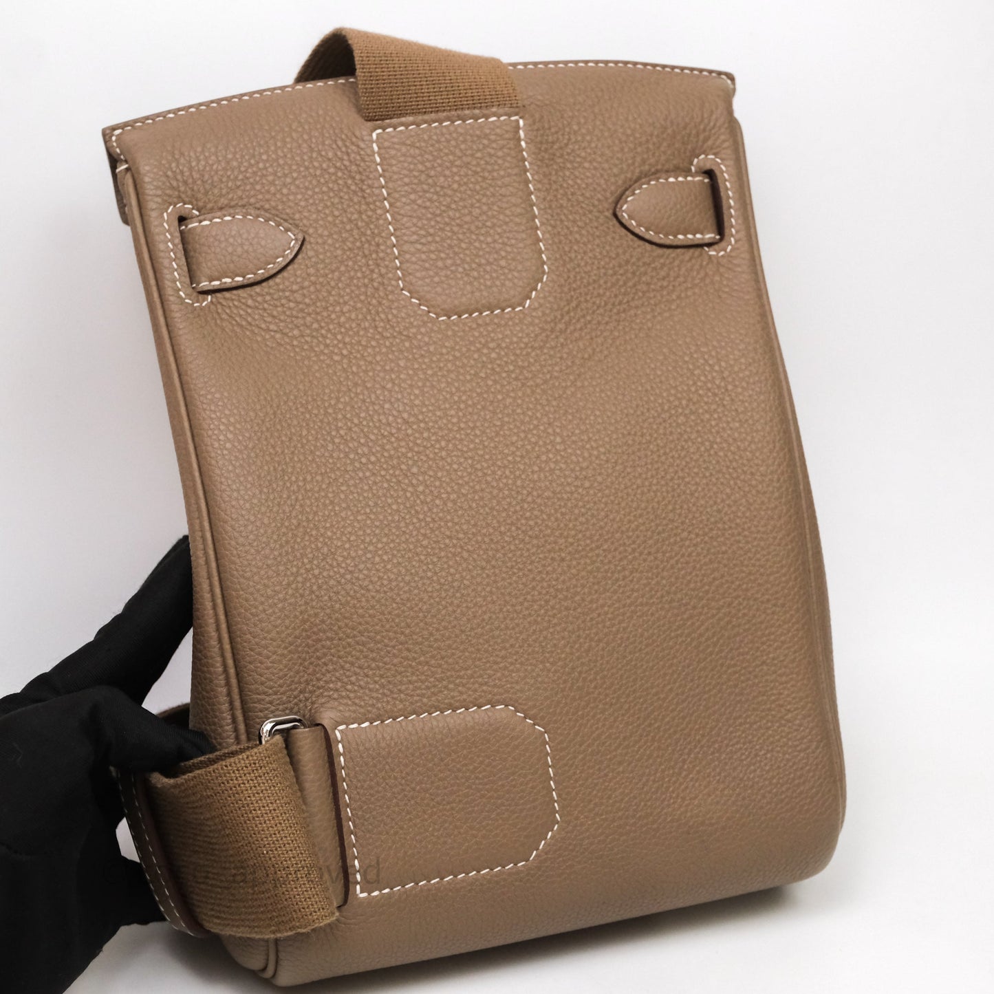 Hermès Hac a Dos PM Backpack Etoupe 18 Togo Palladium Hardware
