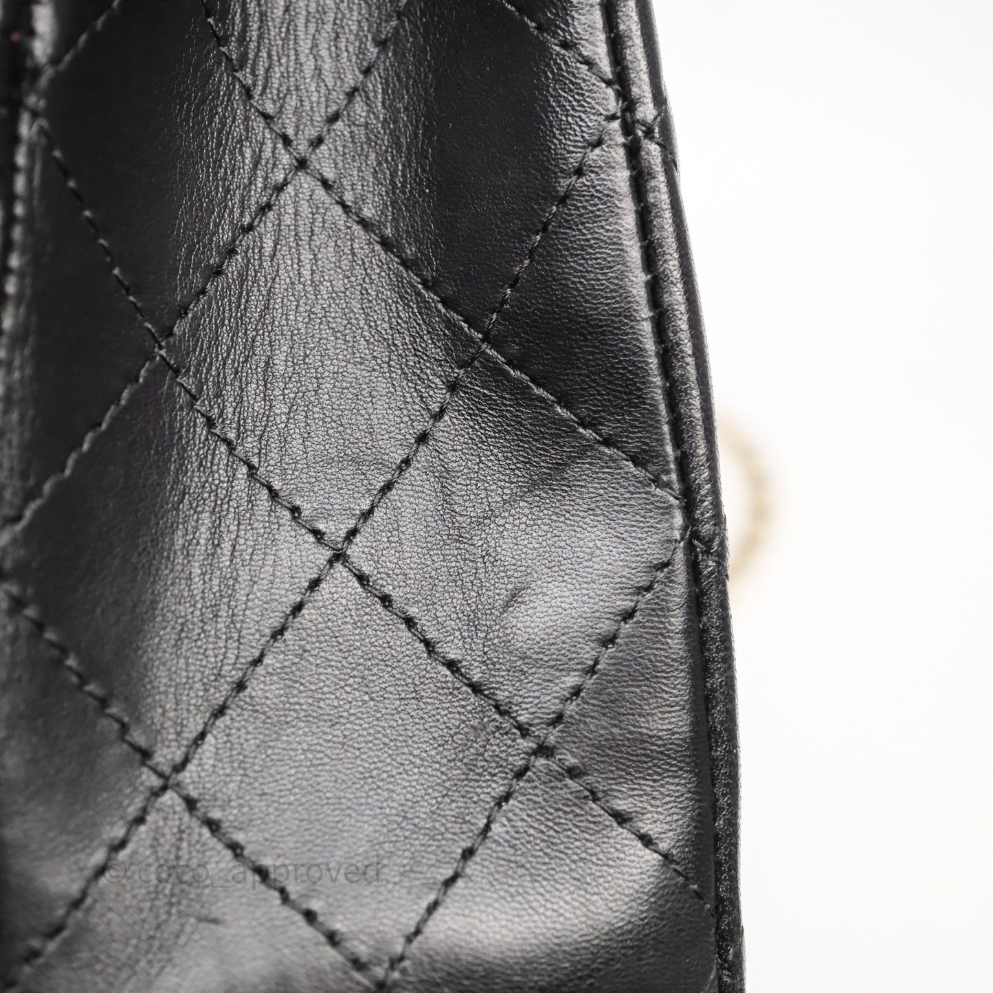 Chanel Classic M/L Medium Flap Quilted Black Lambskin Gold Hardware