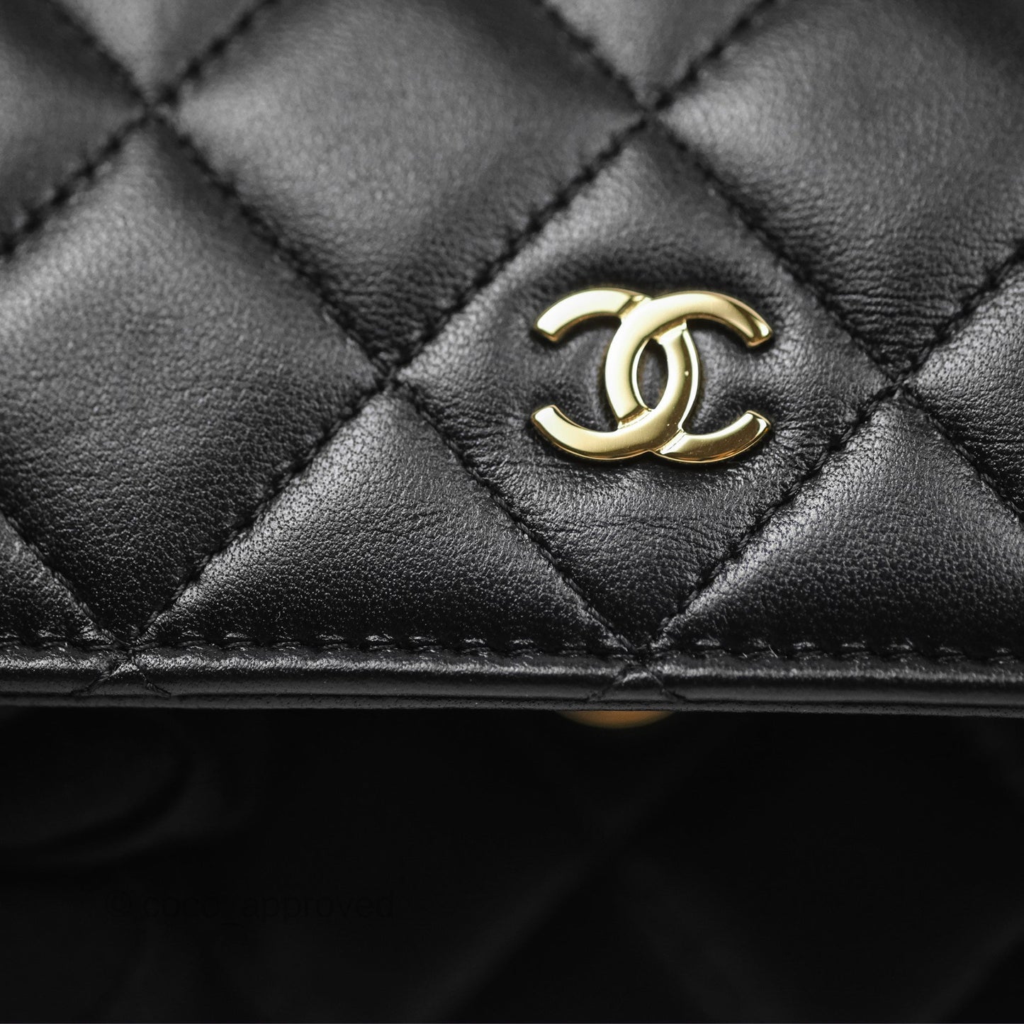 Chanel Quilted Classic WOC Black Lambskin Gold Hardware
