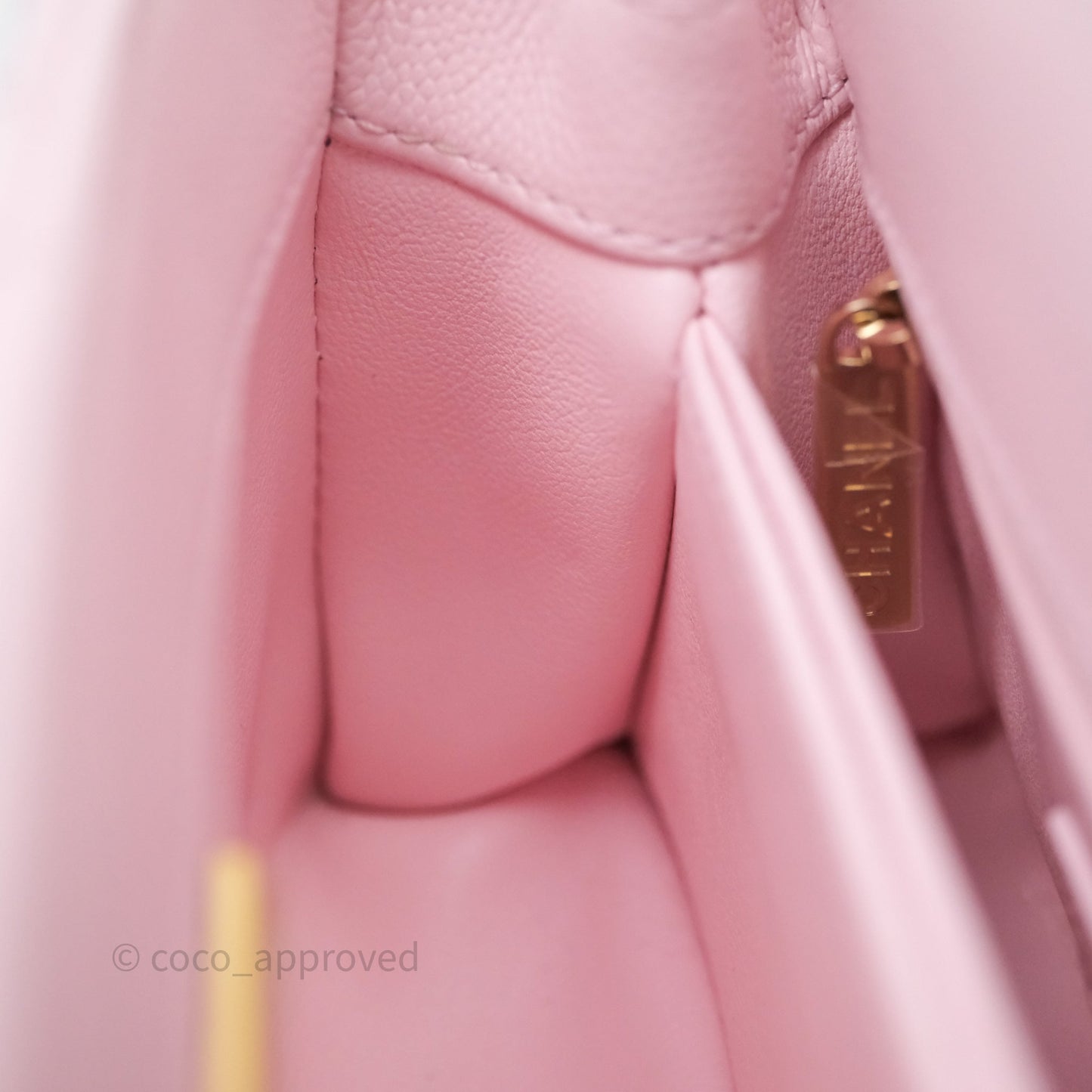 Chanel Mini Coco Handle Light Pink Caviar Gold Hardware