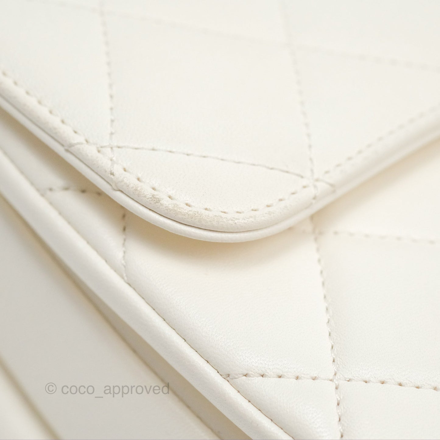 Chanel Trendy CC Small White Lambskin Black Hardware