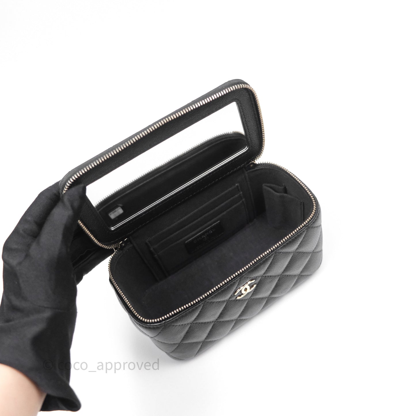 Chanel Vanity with CC Chain Black Caviar Gold Hardware
