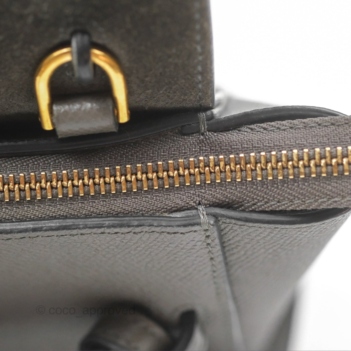 Celine Pico Belt Bag Grey Grained Calfskin Gold Hardware