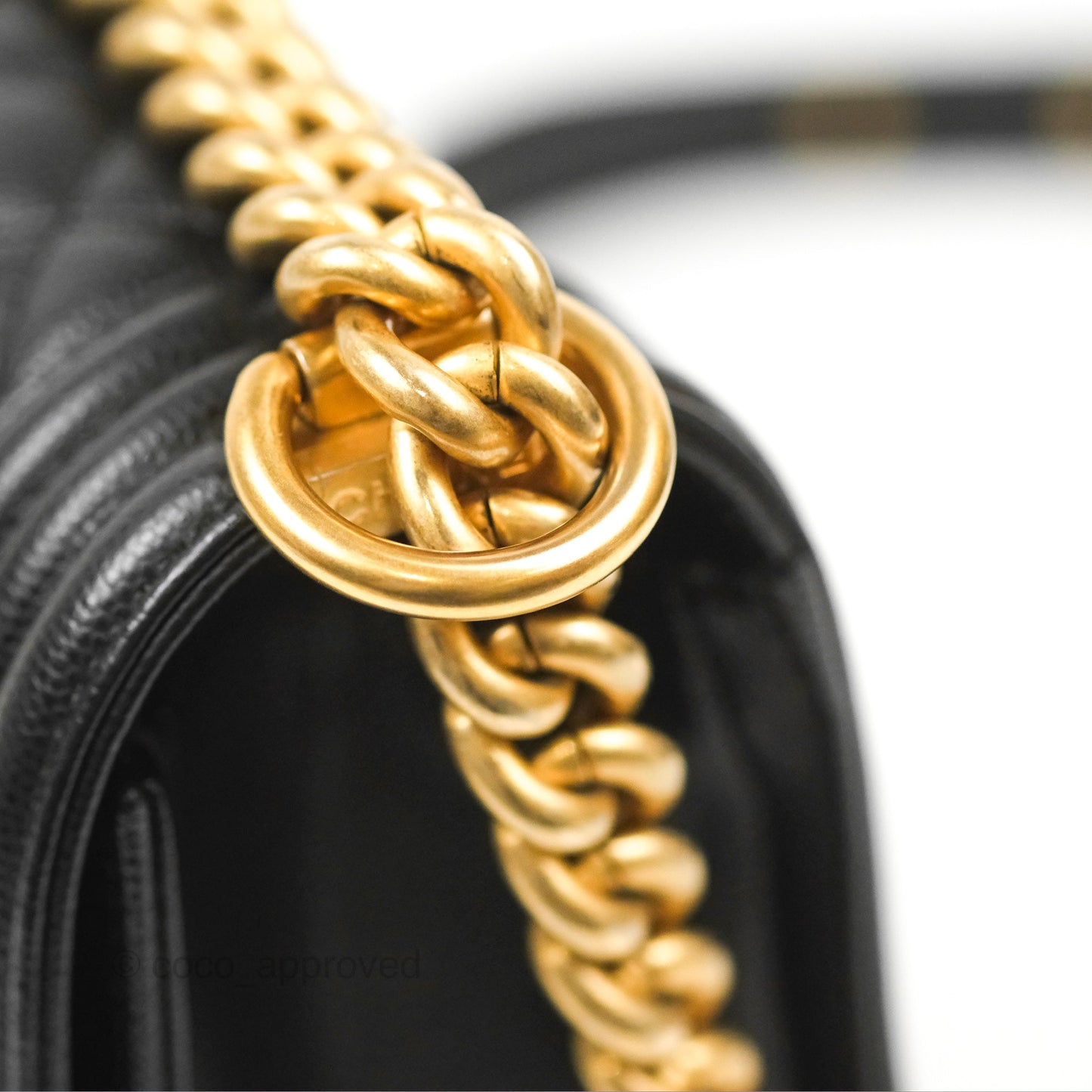 Chanel Quilted Medium Boy Black Caviar Aged Gold Hardware