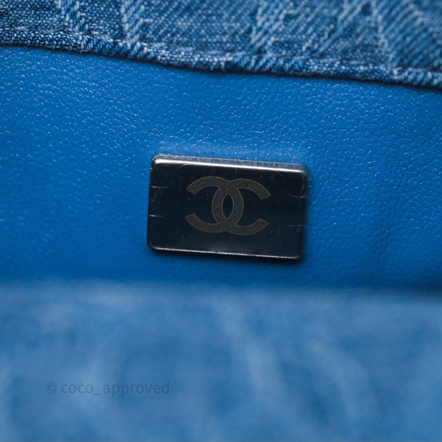 Chanel Mini Flap Bag Heart Adjustable Chain Camellia Denim Aged Gold Hardware
