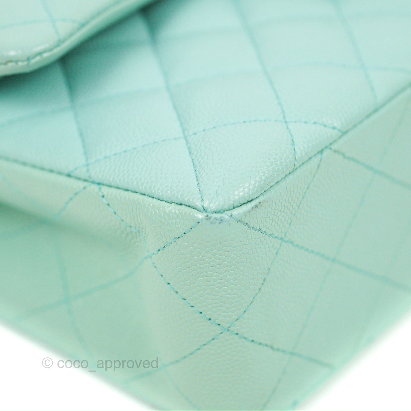 Chanel Small Classic Quilted Flap Tiffany Blue Caviar Gold Hardware 20C