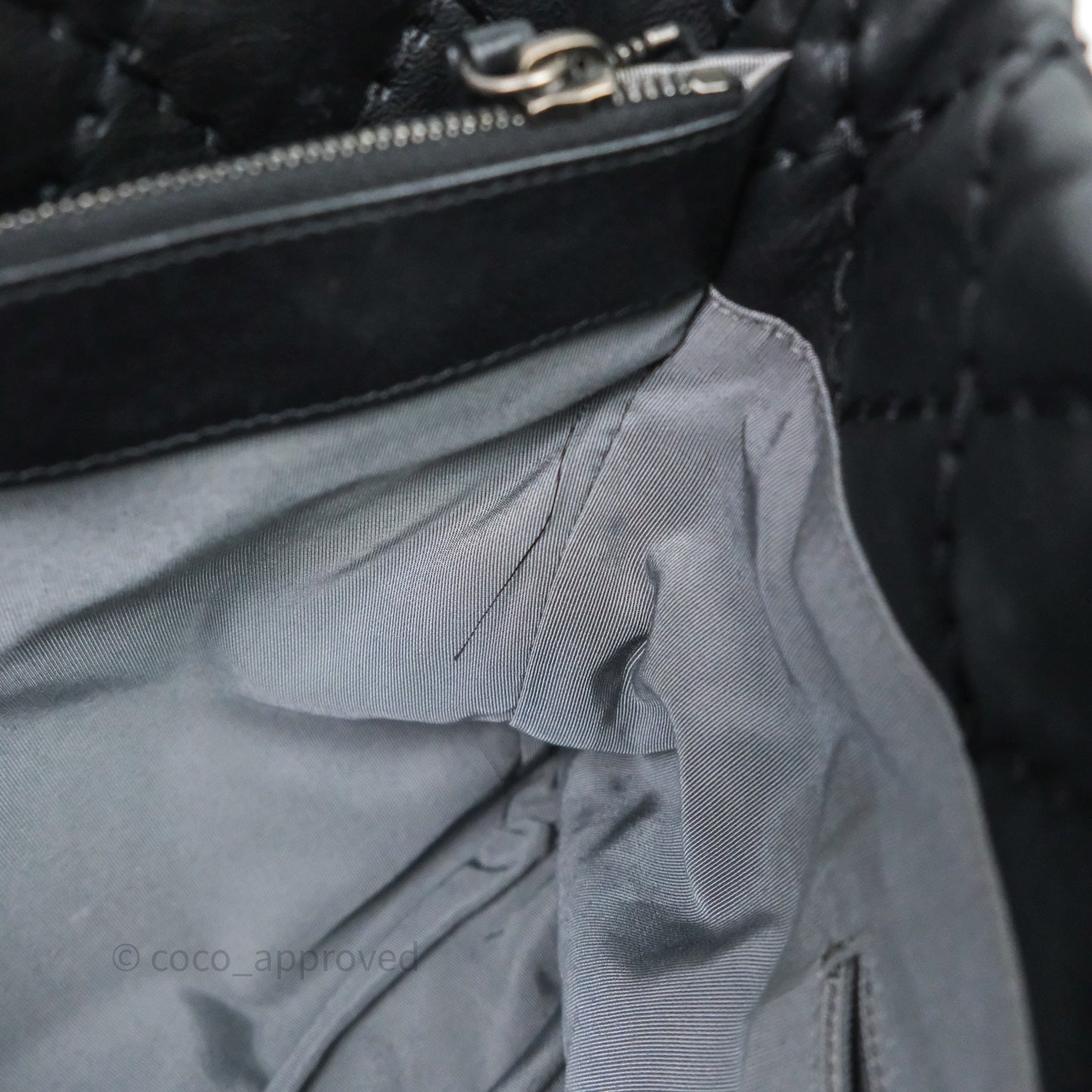 Chanel Ultimate Stitch Shopping Tote Black Calfskin Aged Silver Hardware