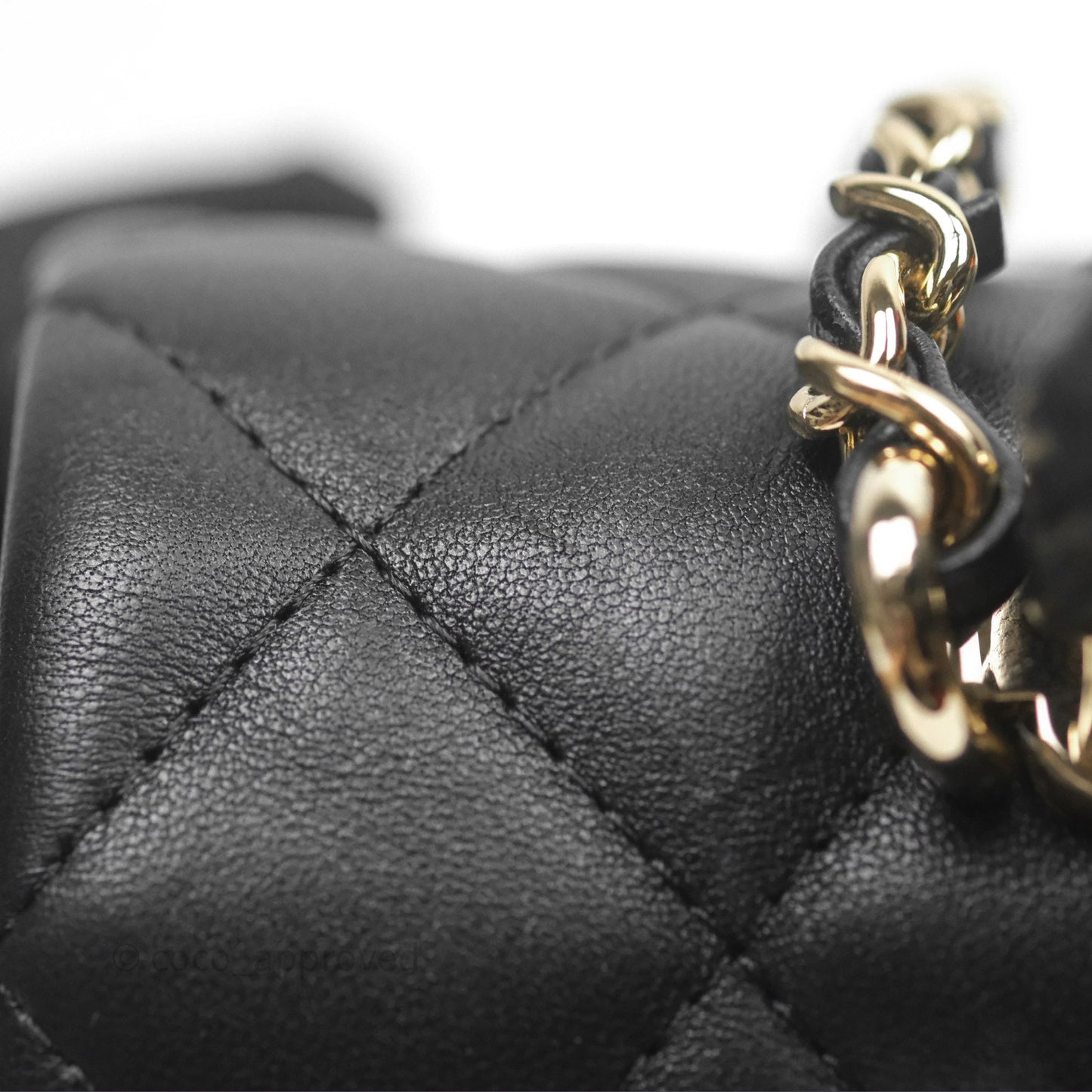 Chanel Top Handle Mini Rectangular Flap Black Lambskin Gold Hardware