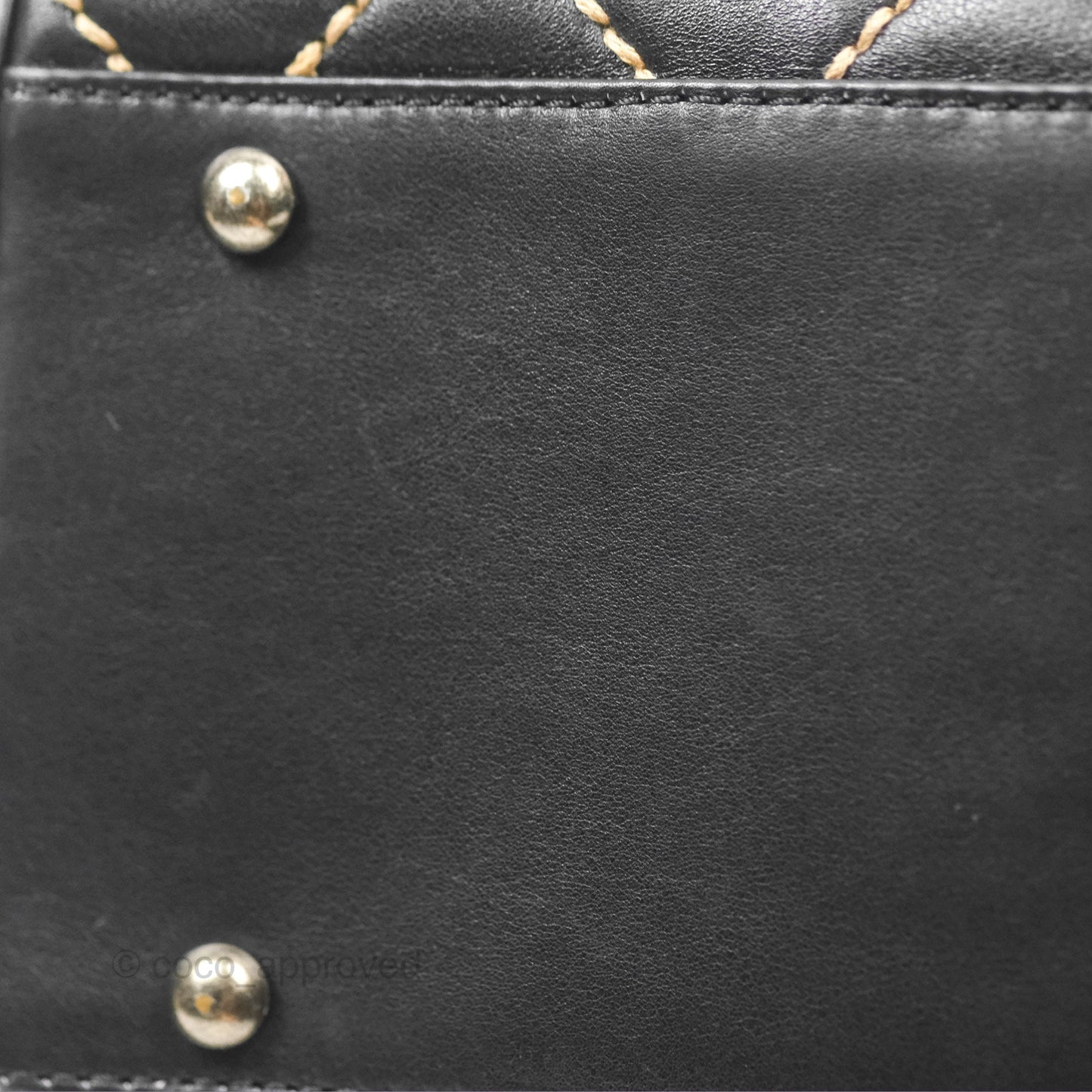 Chanel Vintage Wild Stitch Tote Bag Lambskin Black