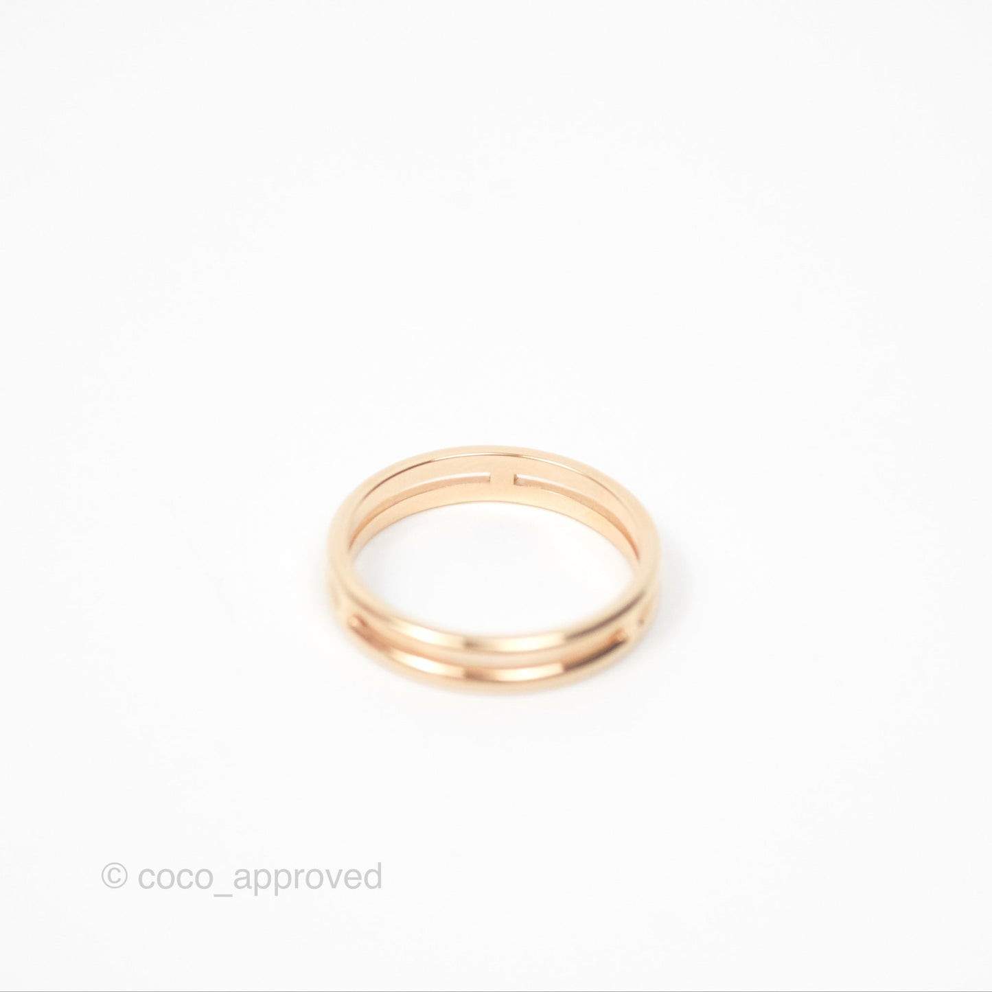 Hermes Ariane Wedding Band Ring Rose Gold