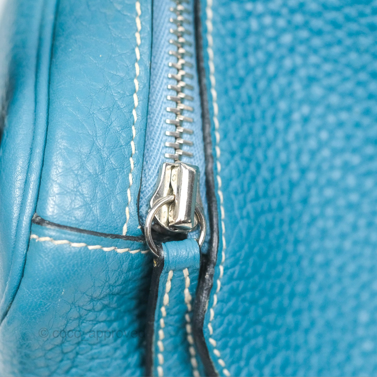 Hermès Lindy 34 Blue Jean Clemence Palladium Hardware
