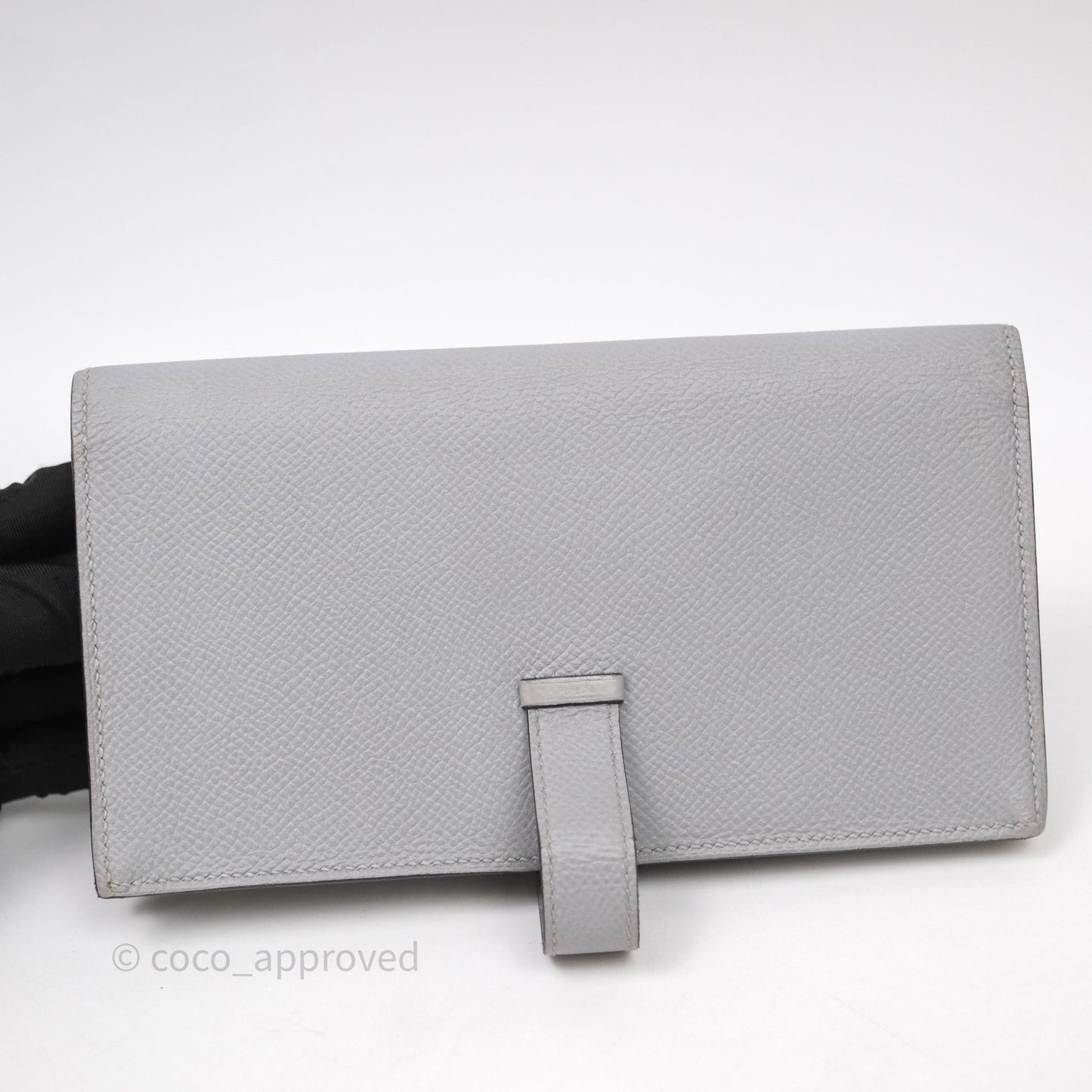 Hermès Bearn Long Wallet Gris Epsom Palladium Hardware