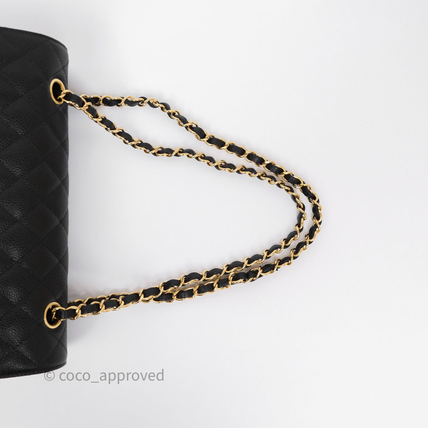 Chanel M/L Medium Classic Flap Quilted Black Caviar Gold Hardware