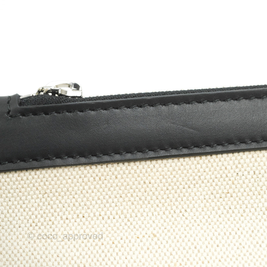 Balenciaga Small Navy Cabas Bag Off-white Canvas