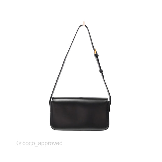 Celine Triomphe Shoulder Bag Black Calfskin