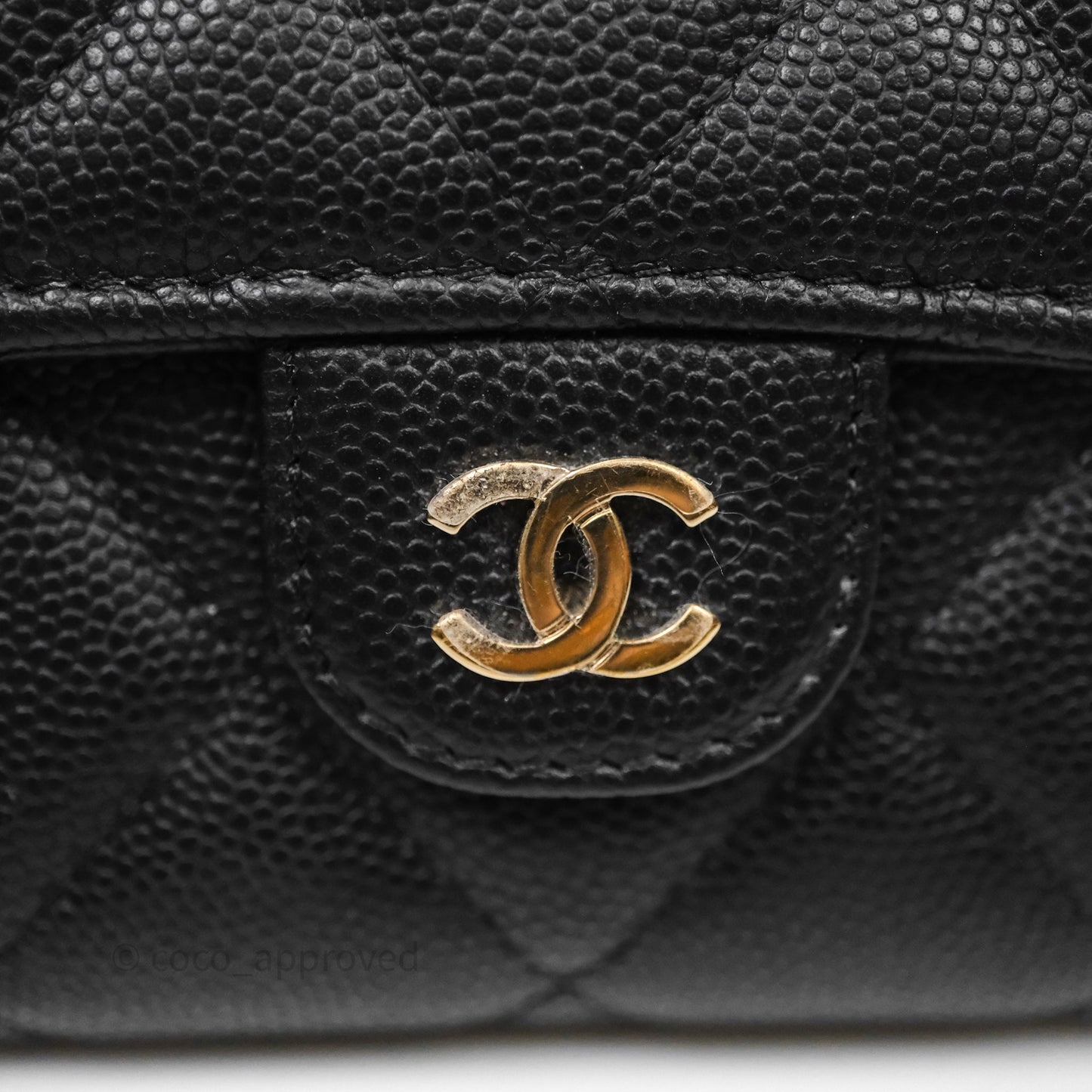 Chanel Classic Quilted Flap Long Wallet Black Caviar Gold Hardware