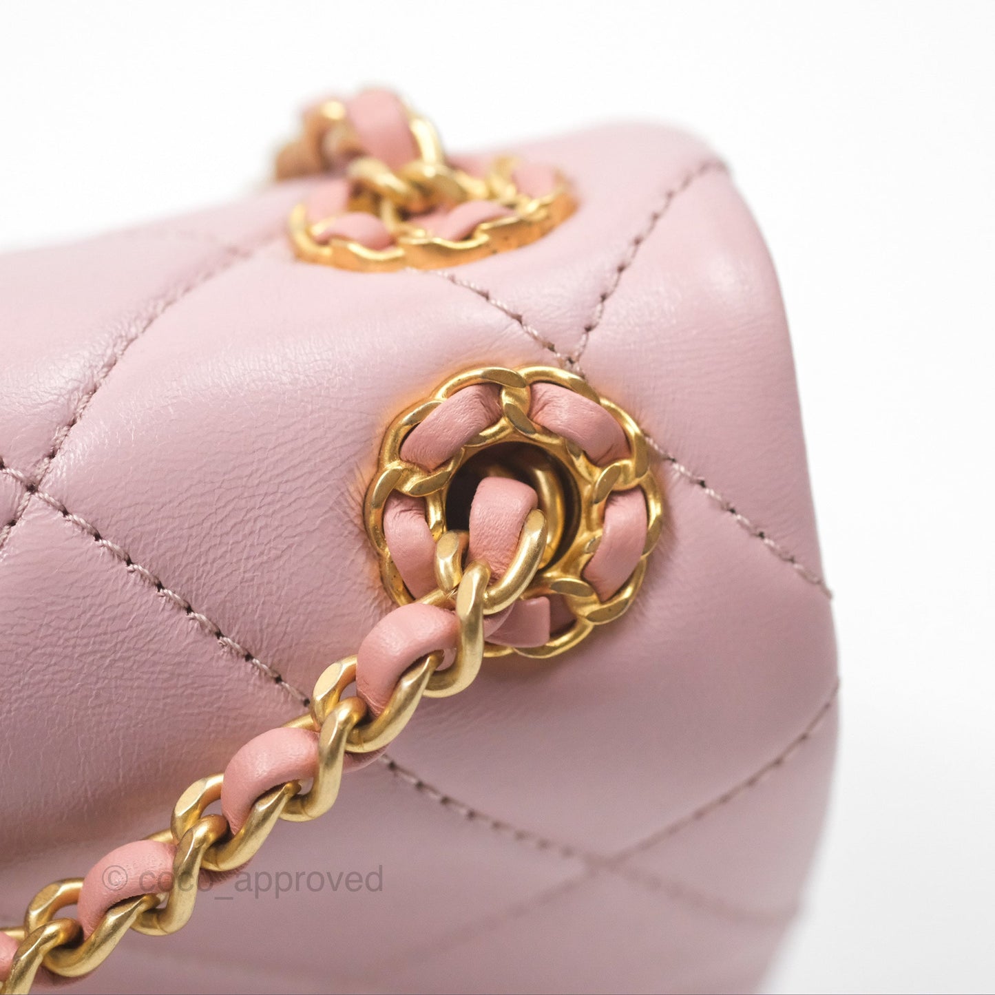 Chanel Flap Bag Dusty Pink Lambskin Aged Gold Hardware 24P