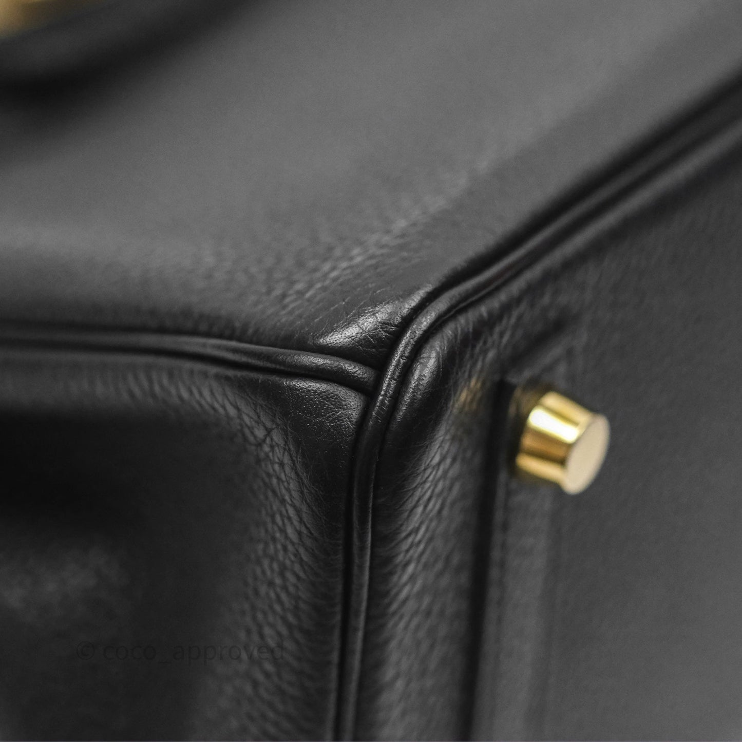 Hermès Retourne Birkin 25 Noir Togo Gold Hardware