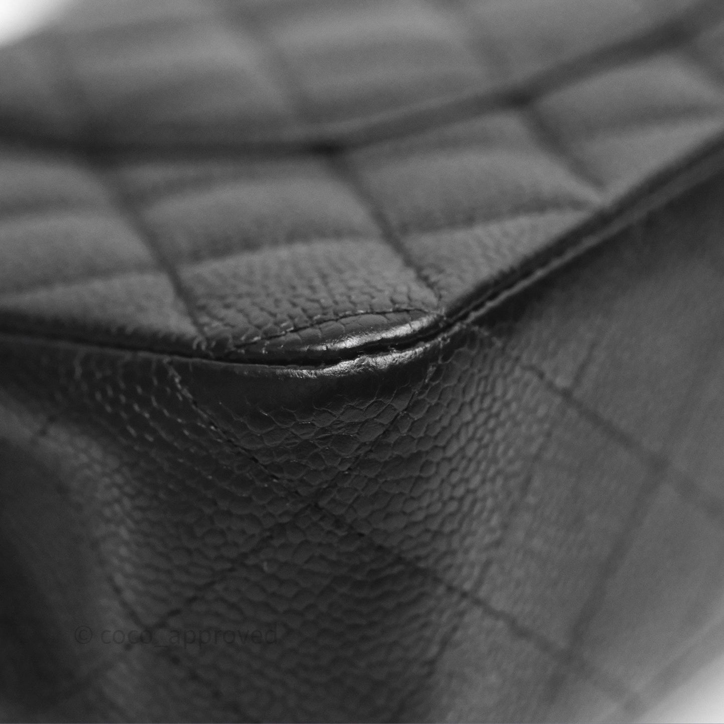 Chanel Classic M/L Medium Flap Quilted Black Caviar Silver Hardware